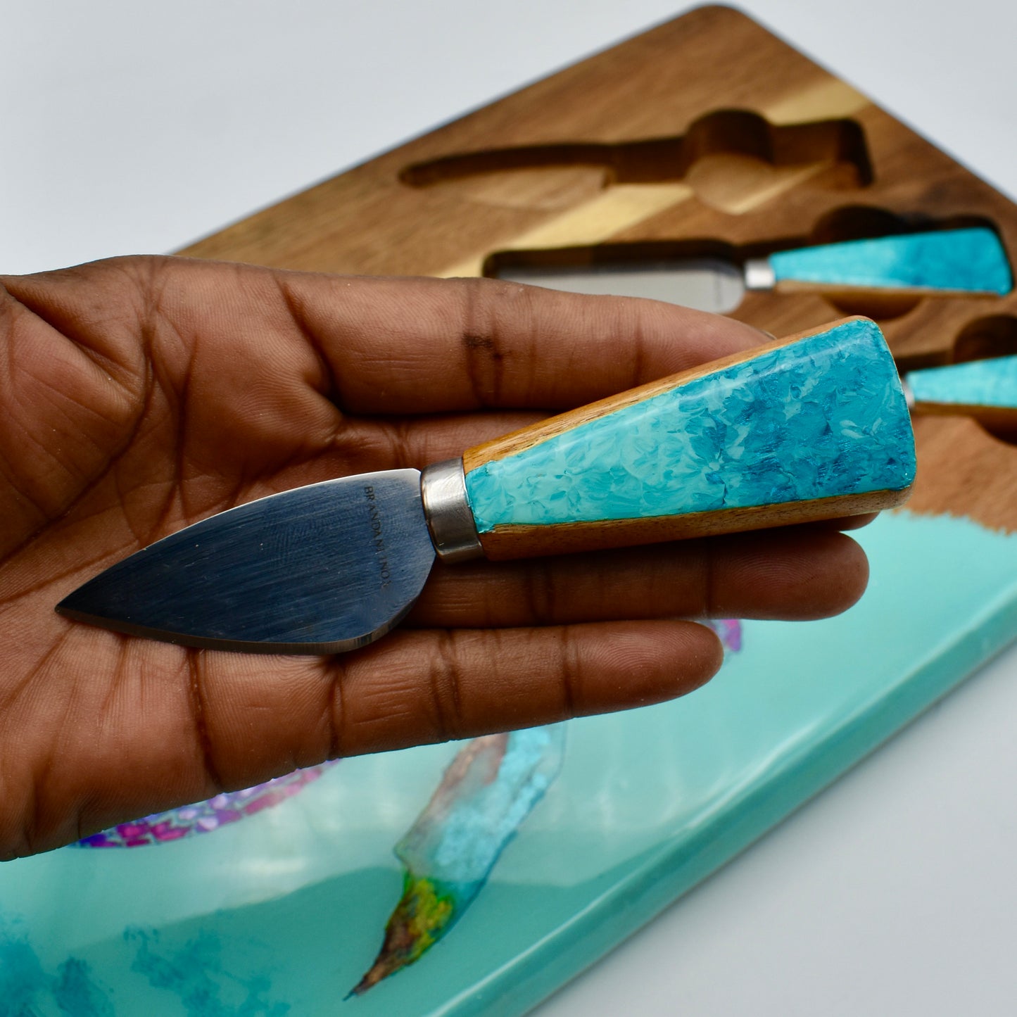 Sparkling Sea Turtle Charcuterie-Cutting Board • Multi-purpose Sea Turtle Serving Board w Tools • Acacia Wood Sea Turtle Serving Board