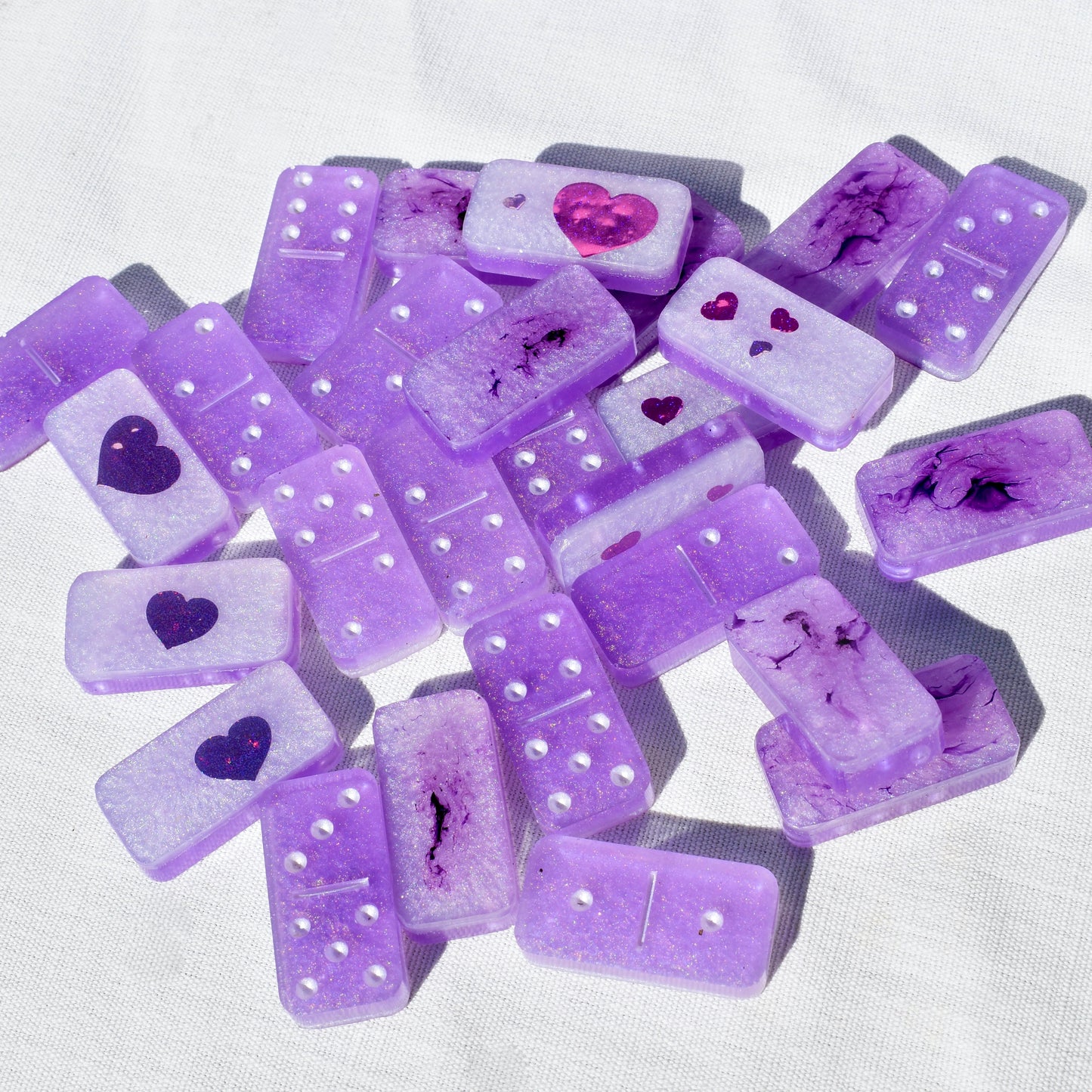 Lavender Dominoes Set • Dominoes for HER• Valentine's Domino Gift Set