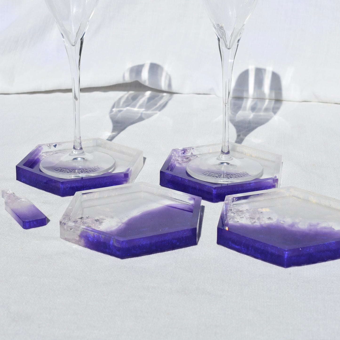 Hexagon Coasters – Assorted Gemstones Collection (set of 4)