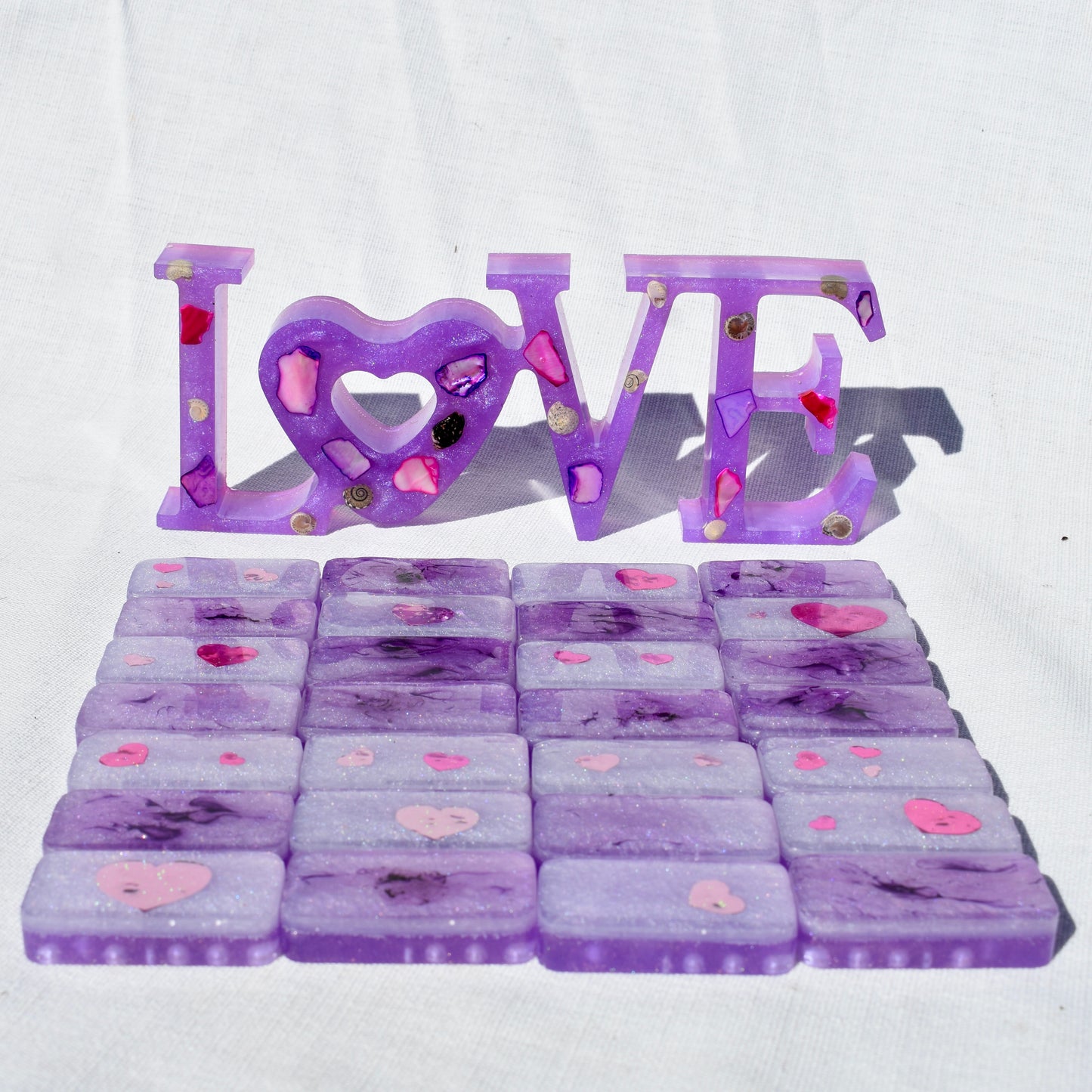 Lavender Dominoes Set • Dominoes for HER• Valentine's Domino Gift Set