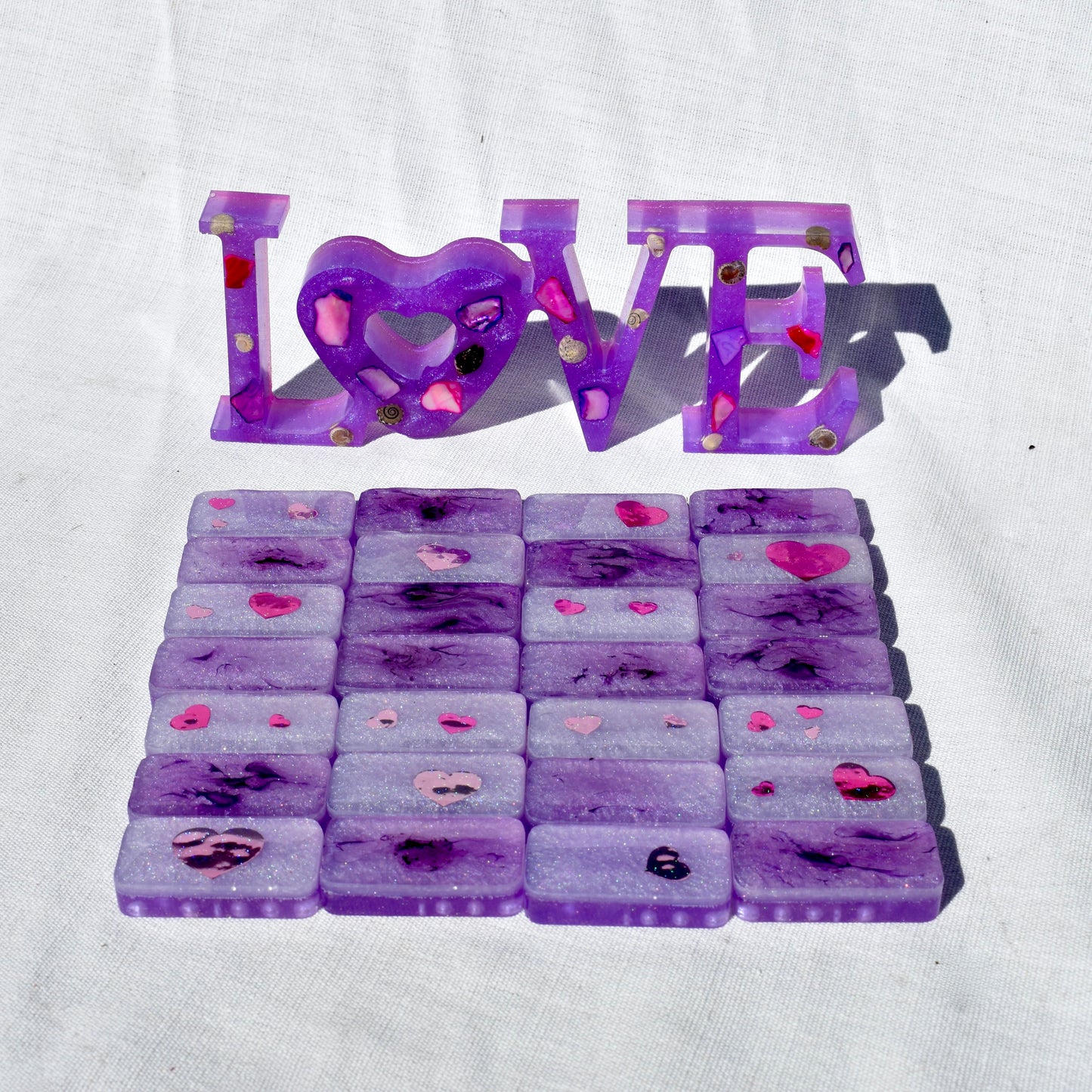 Lavender Dominoes Set • Dominoes for HER• Valentine's Domino Gift Set