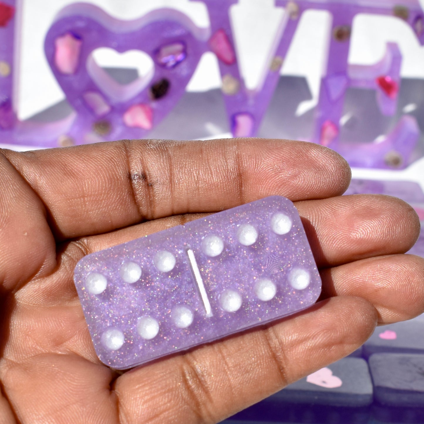 Lavender Dominoes Set • Dominoes for HER• Valentine's Domino Gift Set