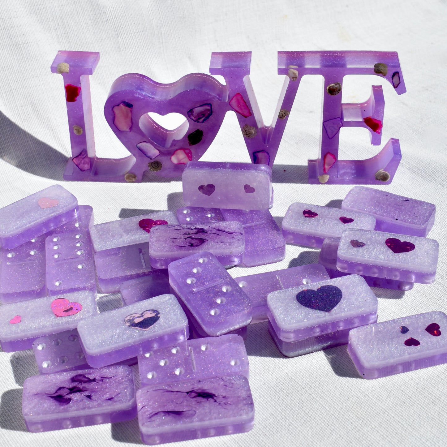 Lavender Dominoes Set • Dominoes for HER• Valentine's Domino Gift Set