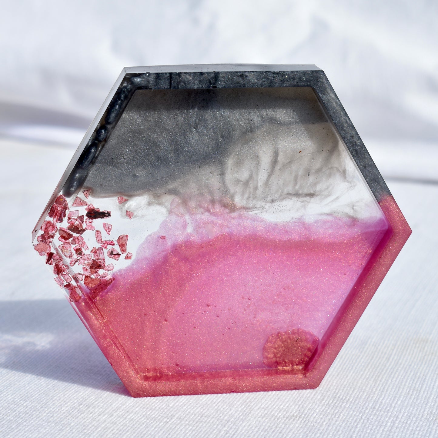 Hexagon Coasters – Assorted Gemstones Collection (set of 4)