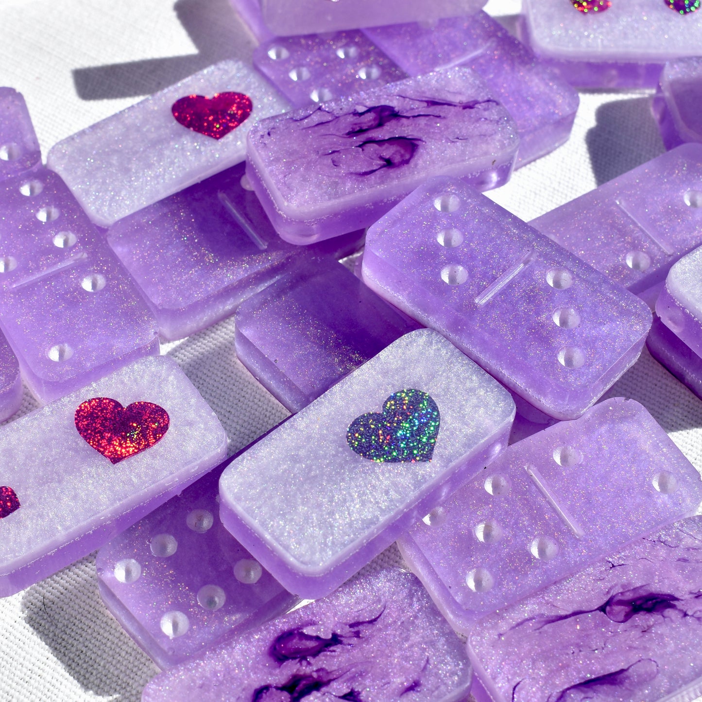 Lavender Dominoes Set • Dominoes for HER• Valentine's Domino Gift Set