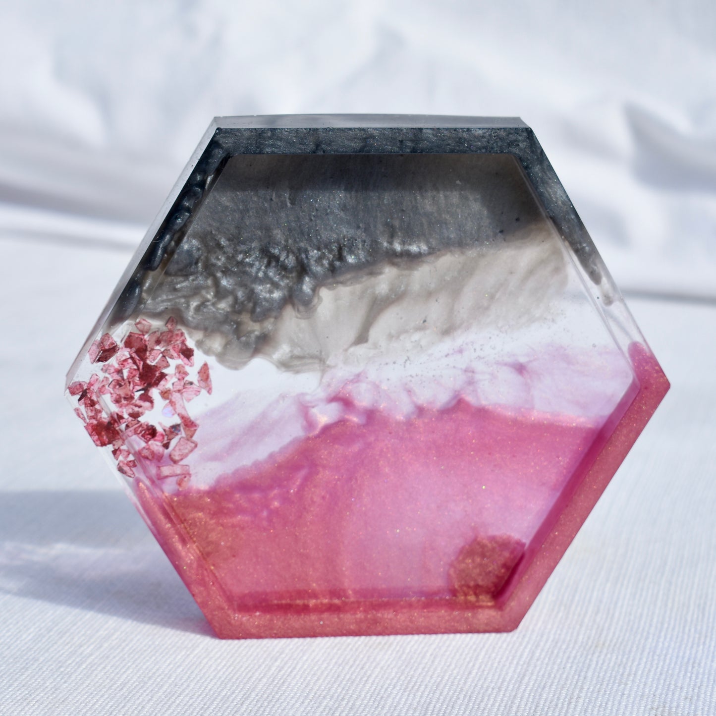 Hexagon Coasters – Assorted Gemstones Collection (set of 4)