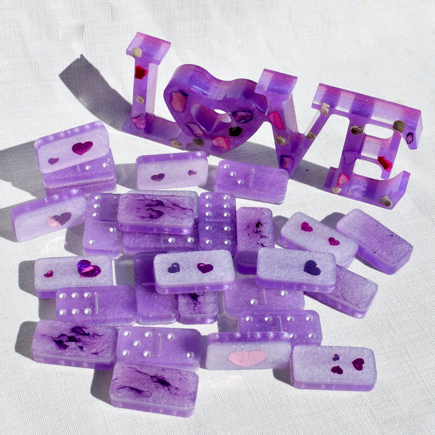 Lavender Dominoes Set • Dominoes for HER• Valentine's Domino Gift Set