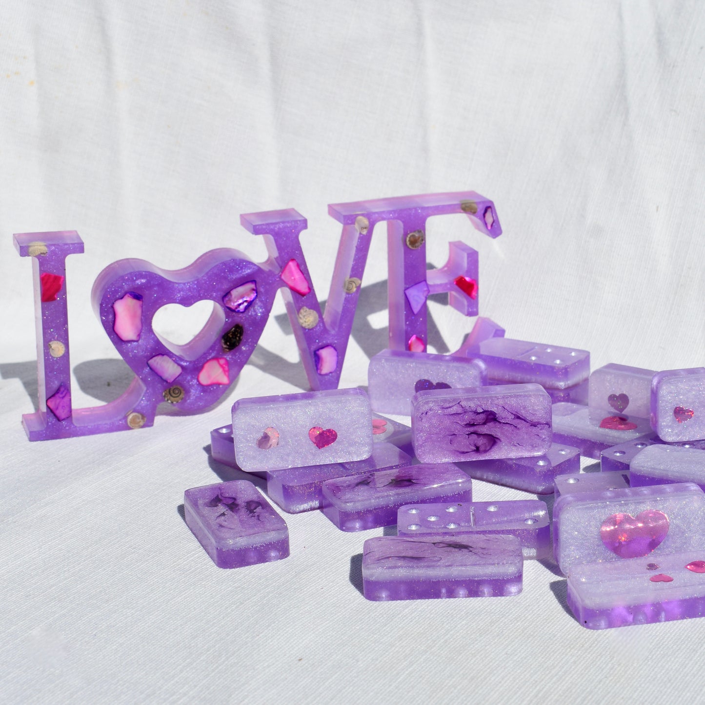 Lavender Dominoes Set • Dominoes for HER• Valentine's Domino Gift Set