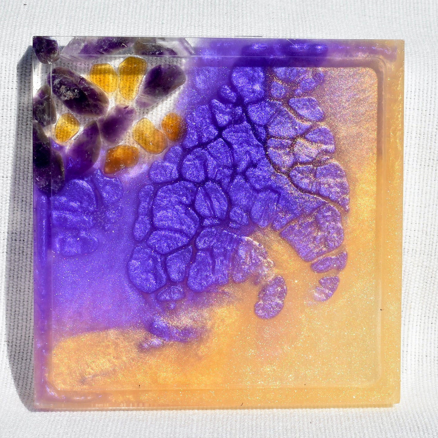 Purple & Gold Square Coasters