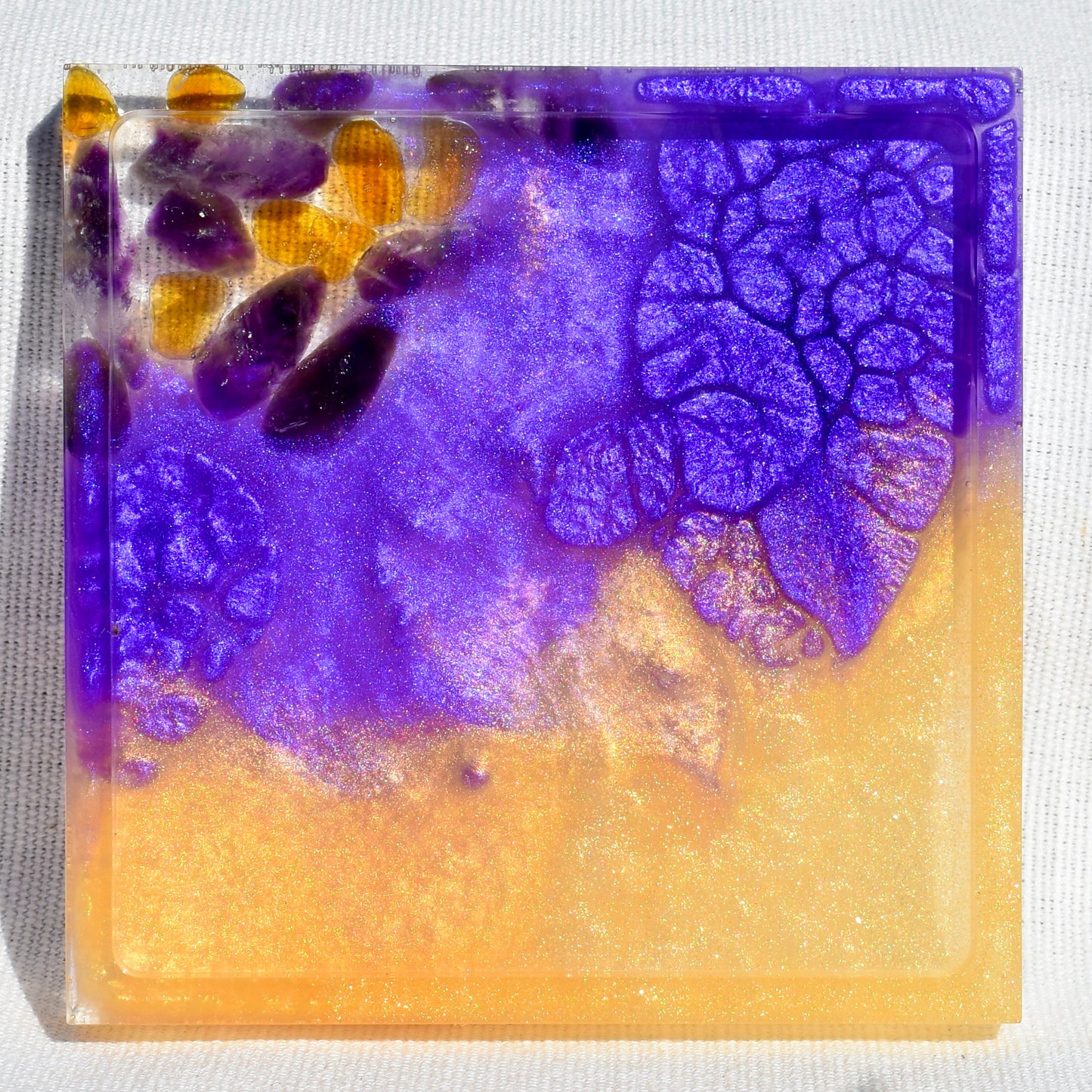 Purple & Gold Square Coasters