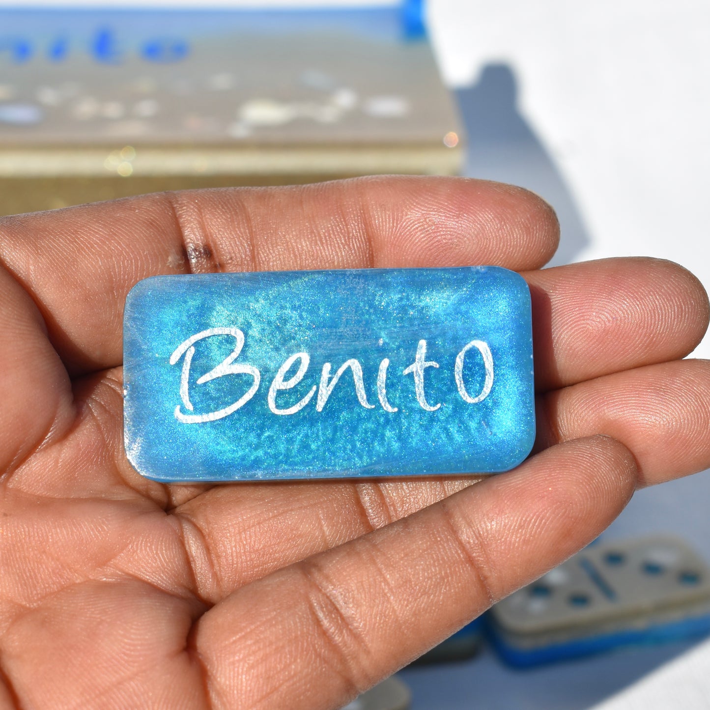 Beach Themed Domino Set • Ocean Dominoes Set • Tropical Dominoes Set • Double Six 28 Resin Dominoes