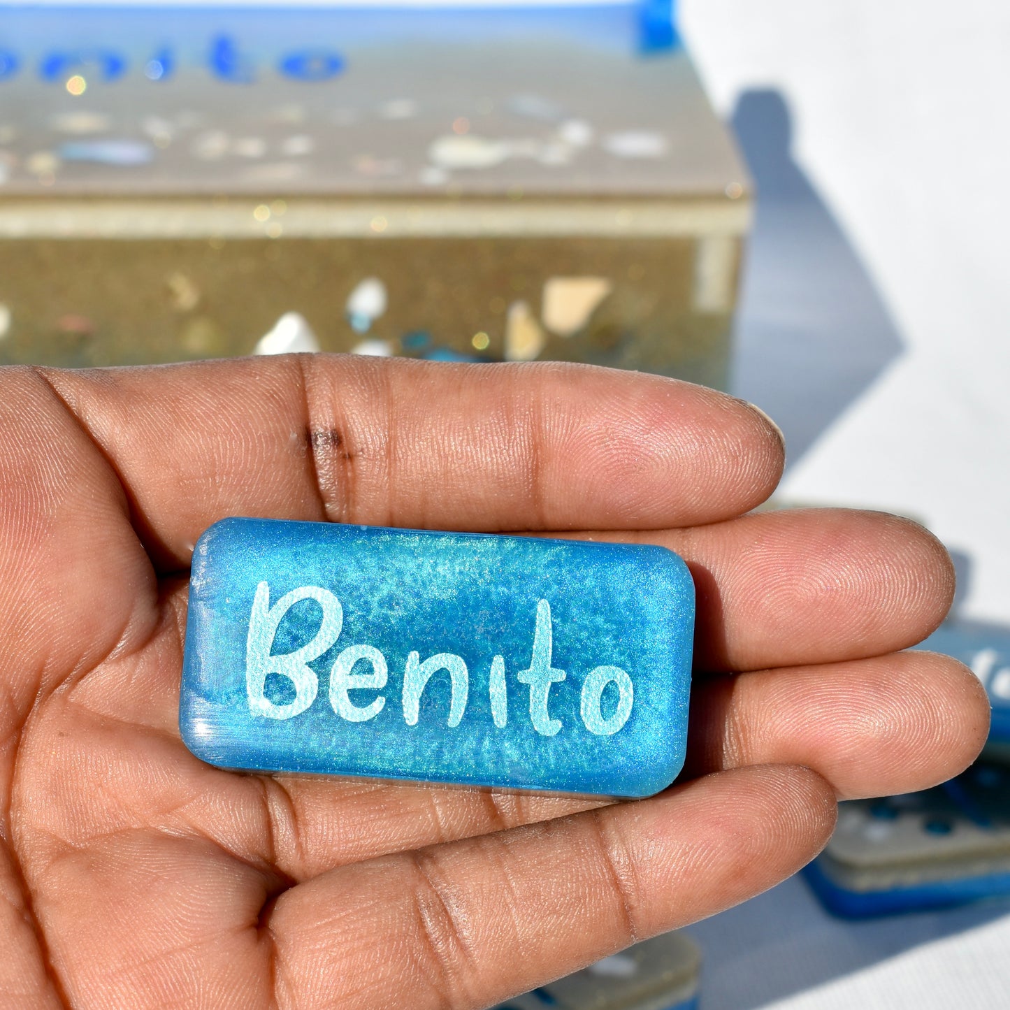 Beach Themed Domino Set • Ocean Dominoes Set • Tropical Dominoes Set • Double Six 28 Resin Dominoes
