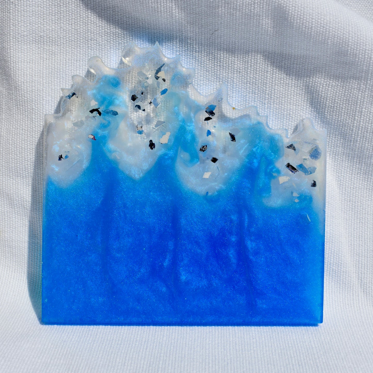 Elegant Wave Edge Resin Coasters • Holiday Coaster Set
