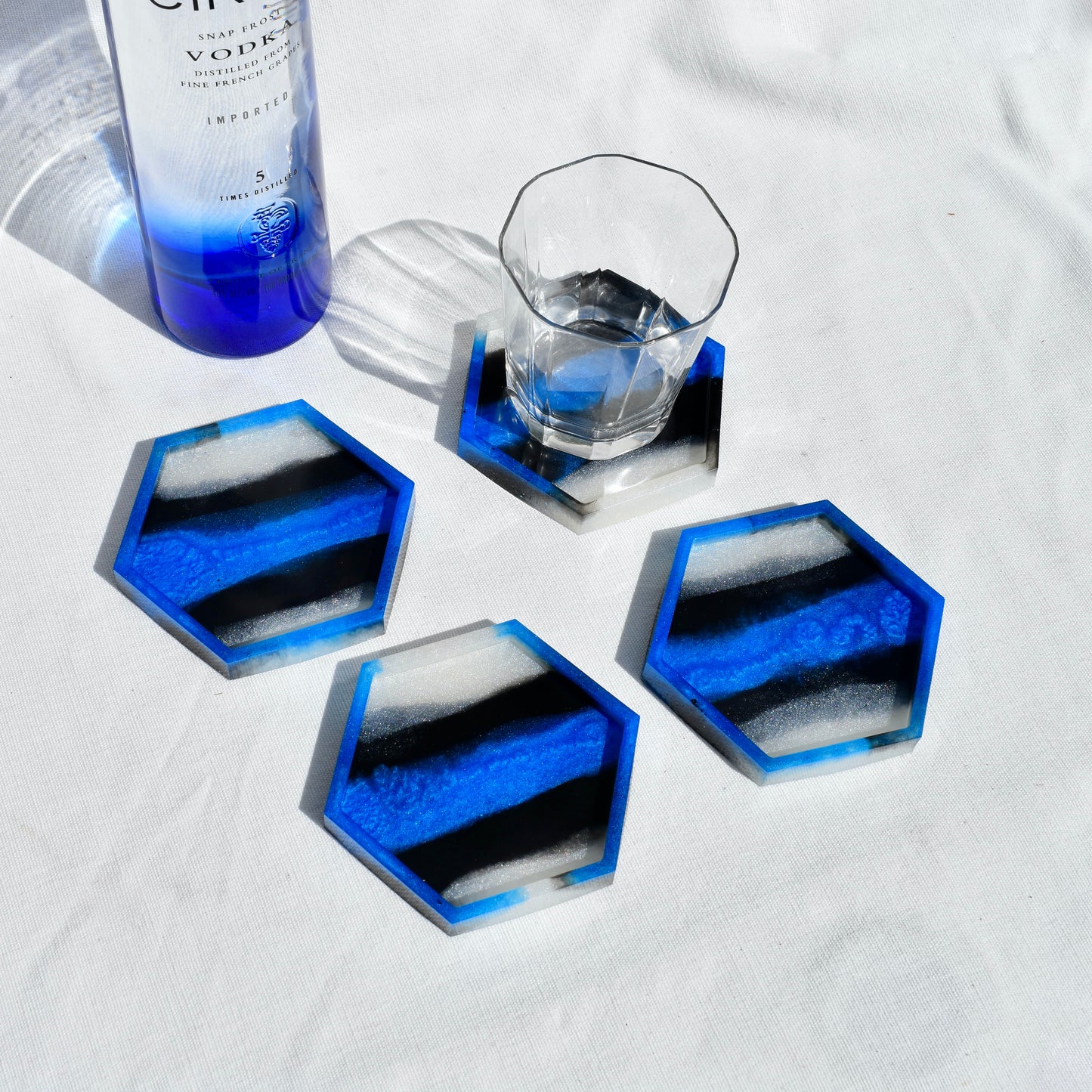 Police Dad Coaster Set • Blue Line Coaster Set • Law Enforcement Pride Coasters