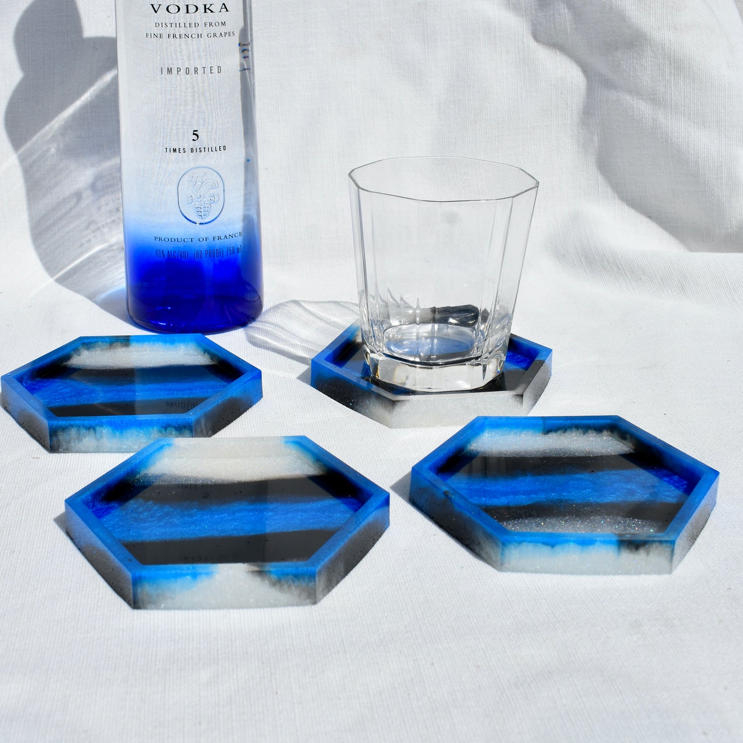 Police Dad Coaster Set • Blue Line Coaster Set • Law Enforcement Pride Coasters