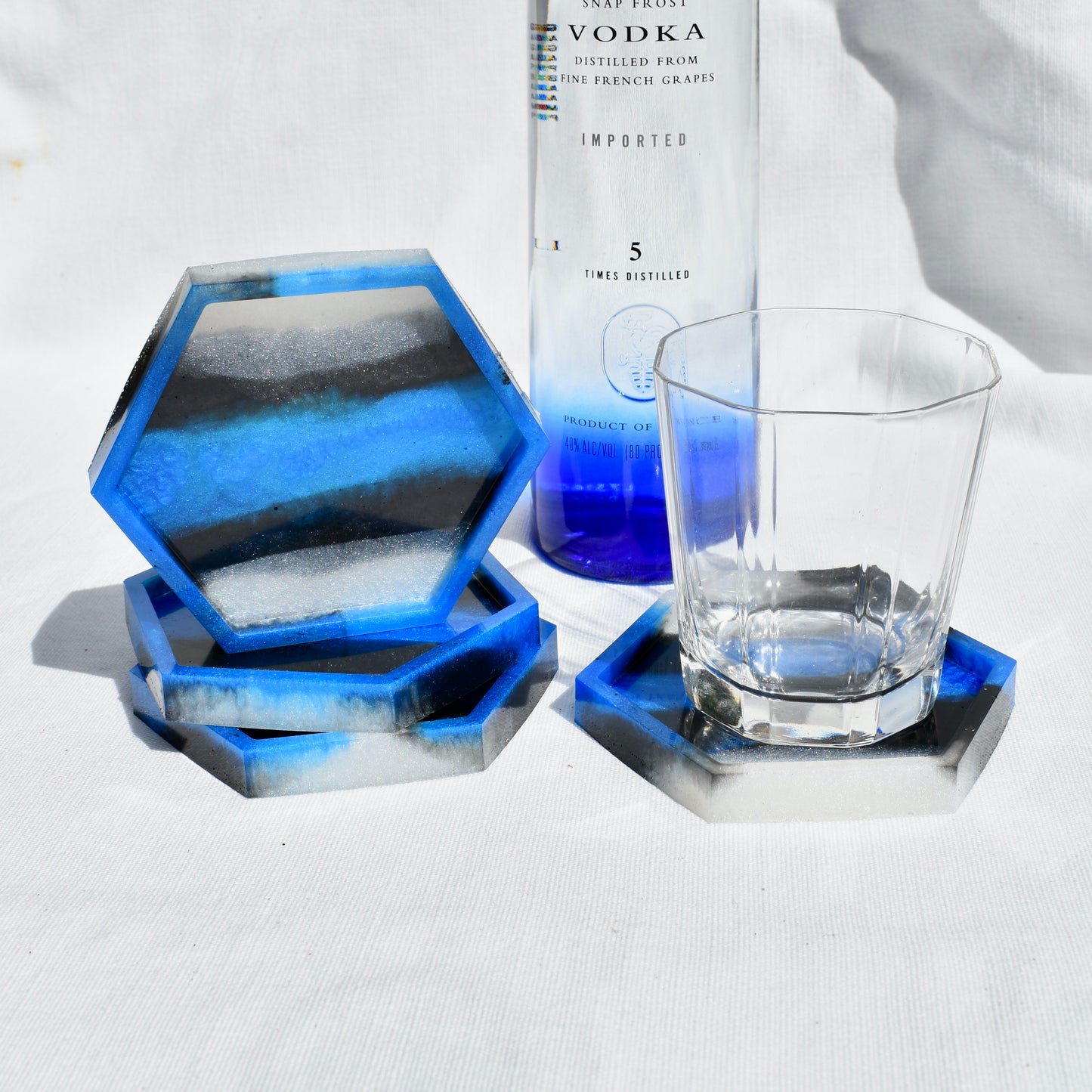 Police Dad Coaster Set • Blue Line Coaster Set • Law Enforcement Pride Coasters