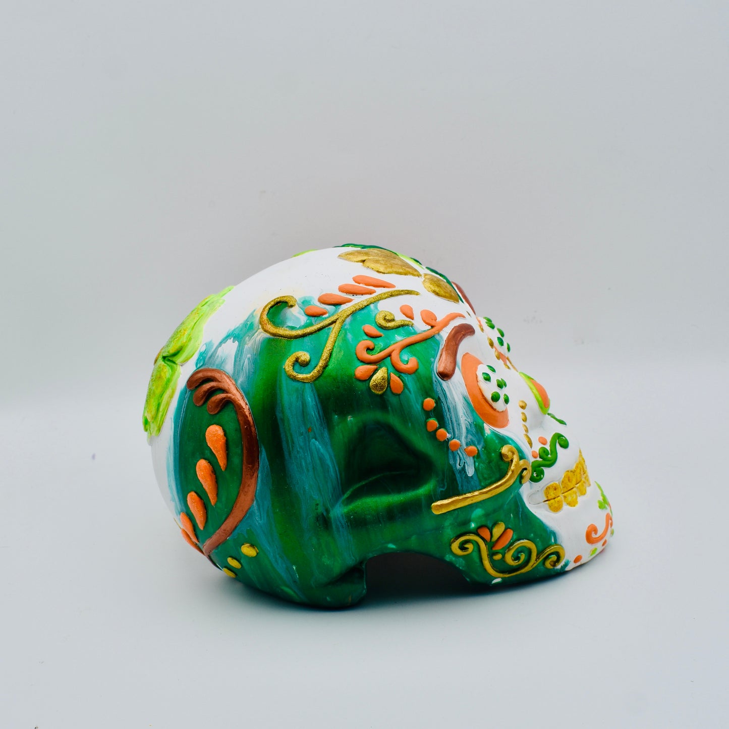 Irish Sugar Skull Statue • Day of the Dead Irish Statue Décor