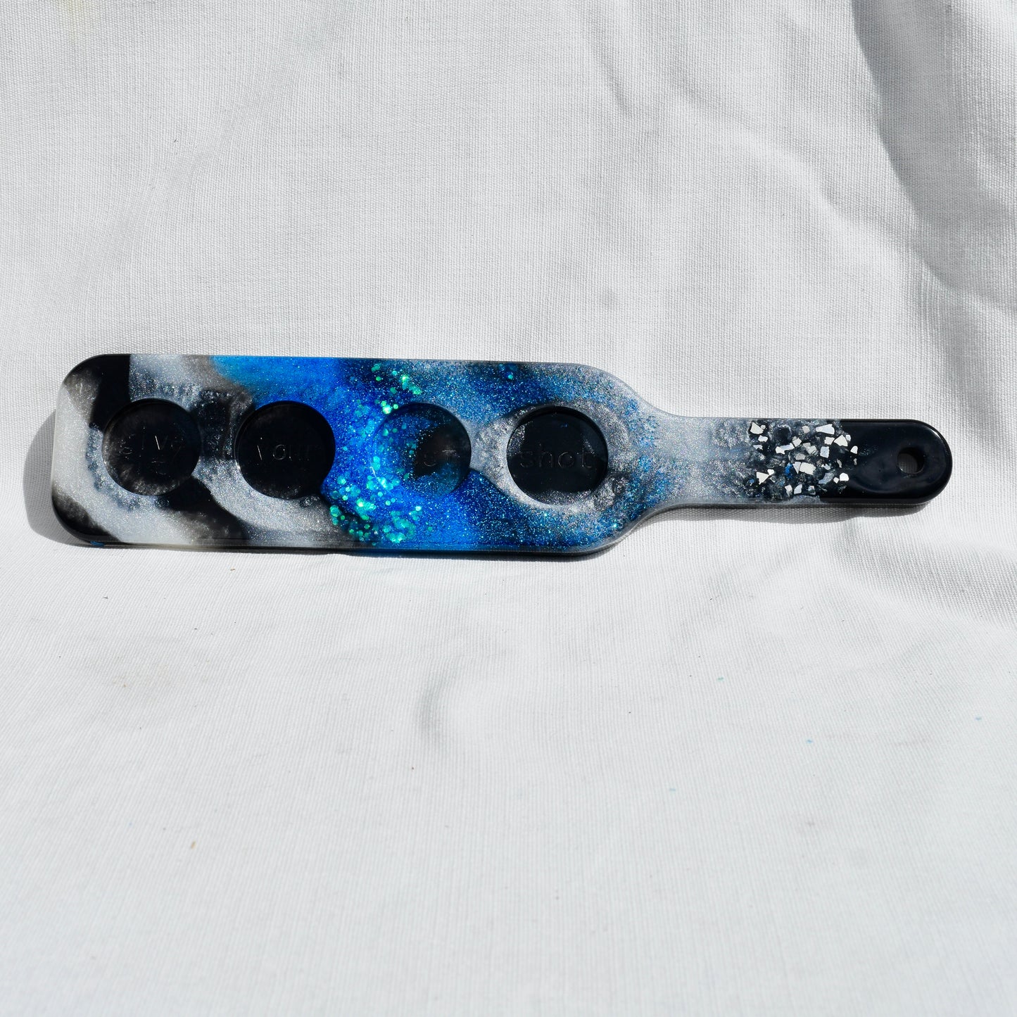 Law Enforcement Shot Glass Paddle • Black & Blue Shot Glass Paddle • Blue Line Beer Flight