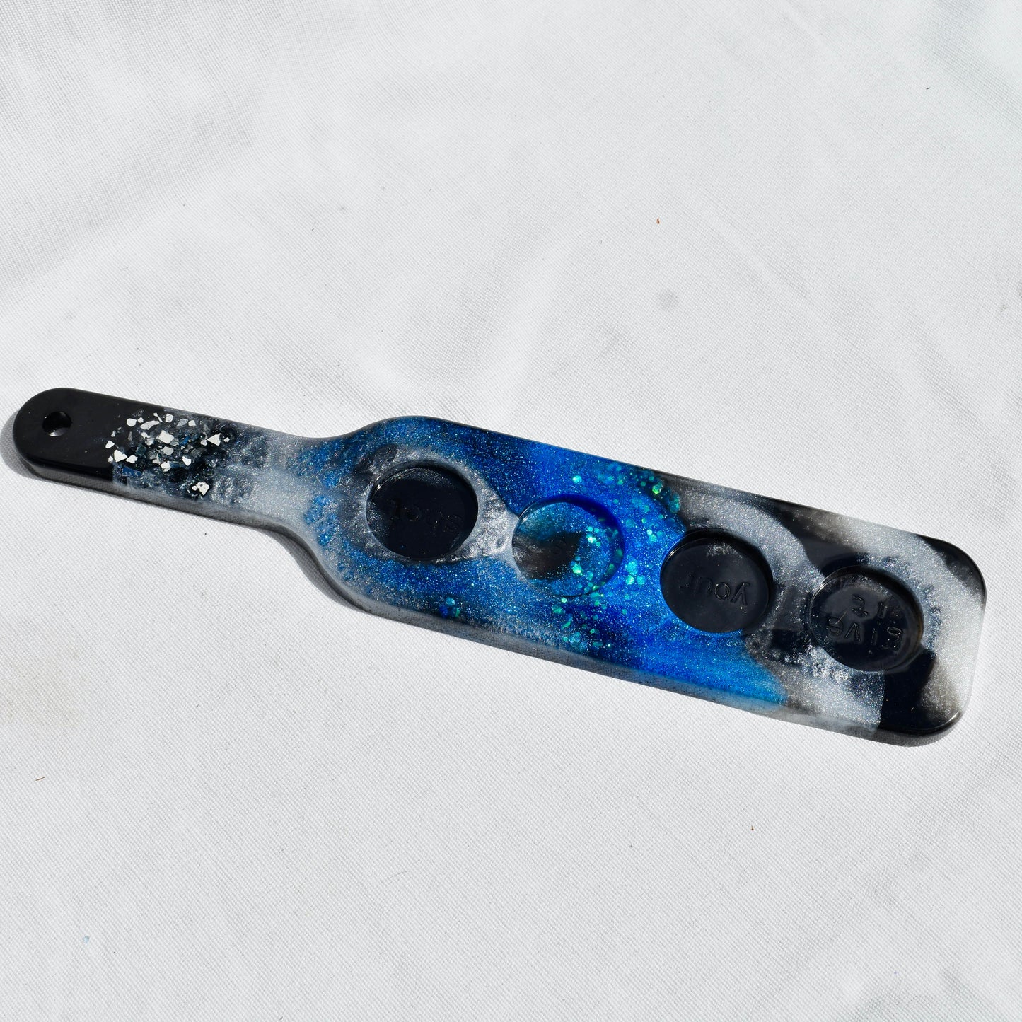 Law Enforcement Shot Glass Paddle • Black & Blue Shot Glass Paddle • Blue Line Beer Flight