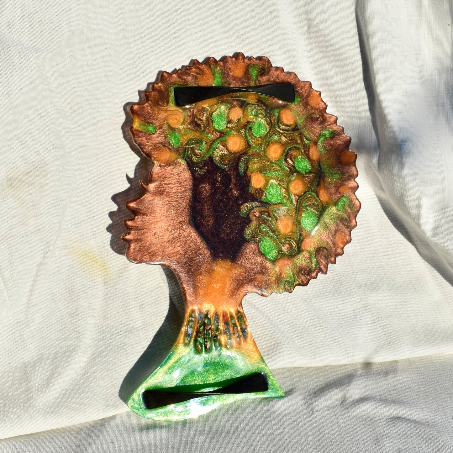 Alumni Serving Tray Set • Afro Woman Serving Tray w Coasters • FAMU Gift