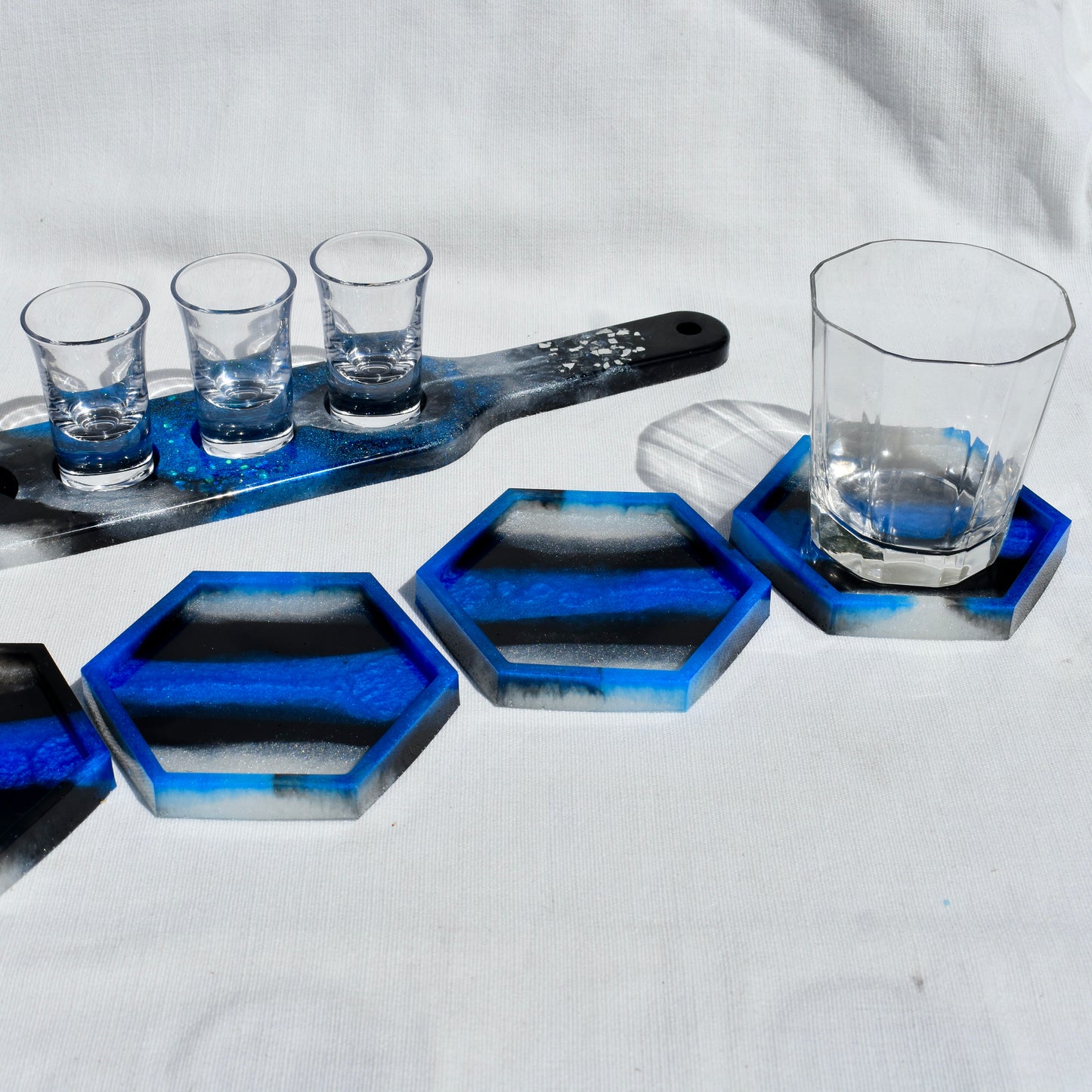 Police Dad Coaster Set • Blue Line Coaster Set • Law Enforcement Pride Coasters