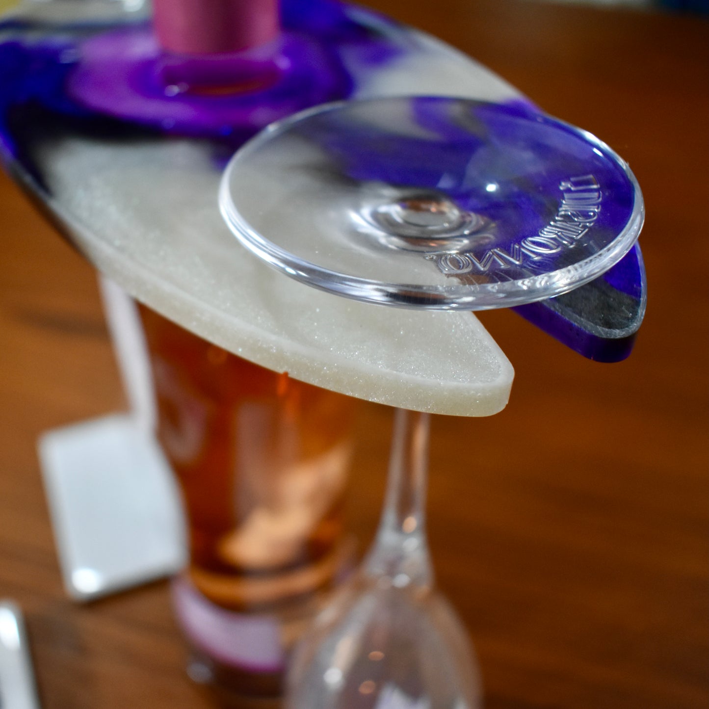 Pink & White/Purple & White Wine Butler-Bottle Caddy