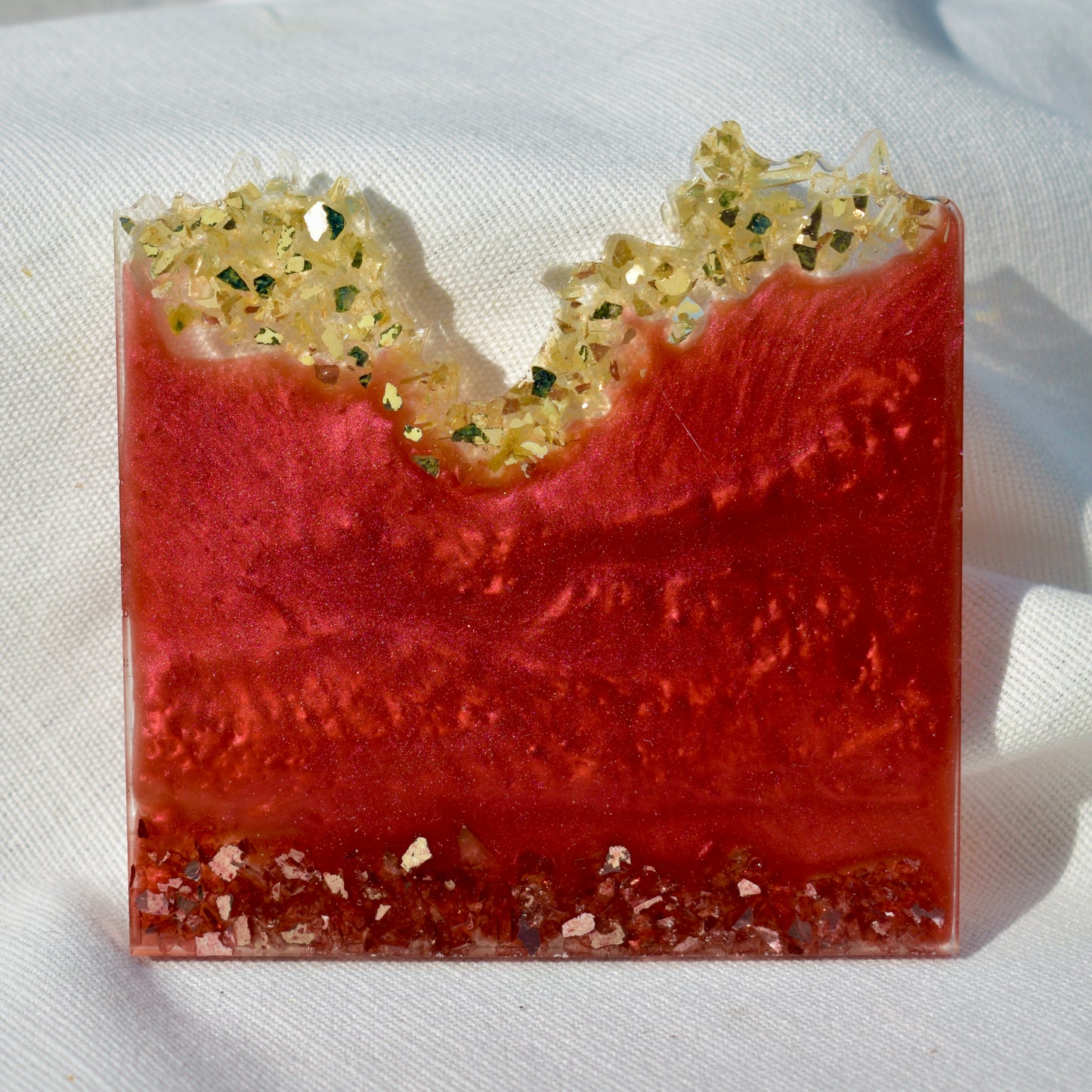 Elegant Wave Edge Resin Coasters • Holiday Coaster Set