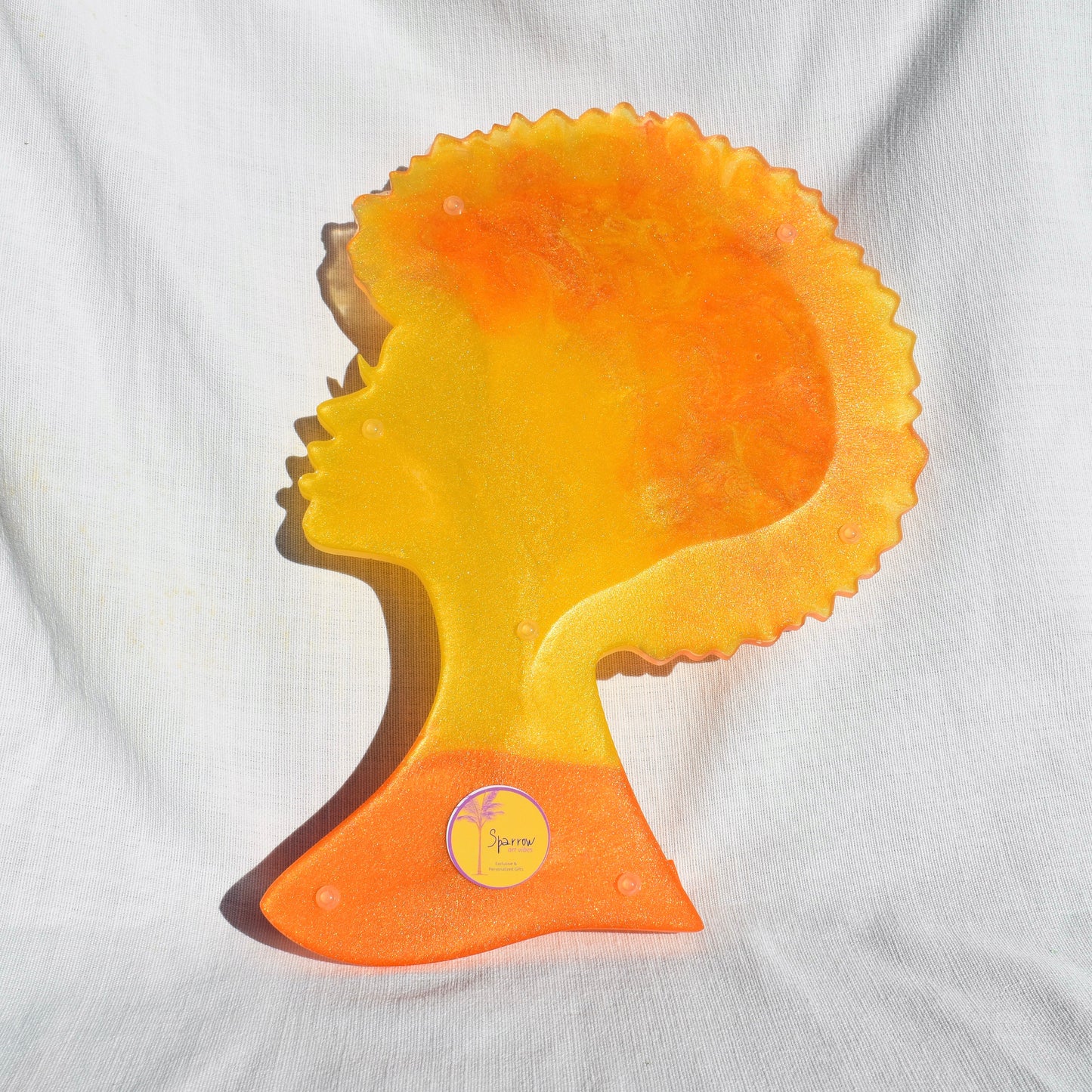 Afro Lady Serving Tray • Afro Coffee Table Tray • Diva Serving Tray • Spring Serving