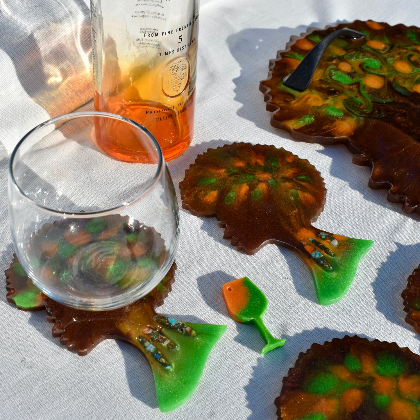 Alumni Serving Tray Set • Afro Woman Serving Tray w Coasters • FAMU Gift