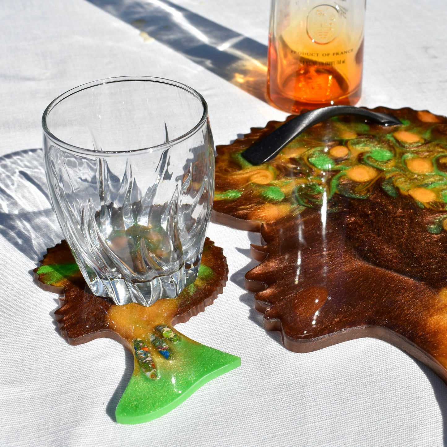 Alumni Serving Tray Set • Afro Woman Serving Tray w Coasters • FAMU Gift