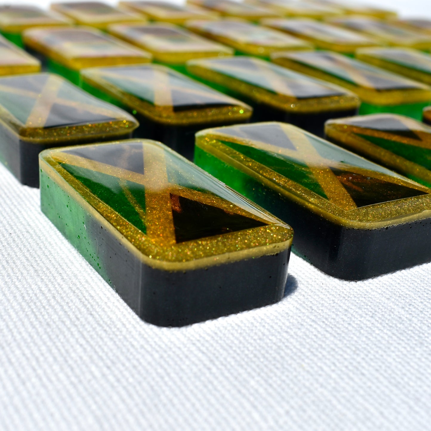 Jamaican Themed Dominoes • Jamaican Flag Dominos • Double Six Dominos Set