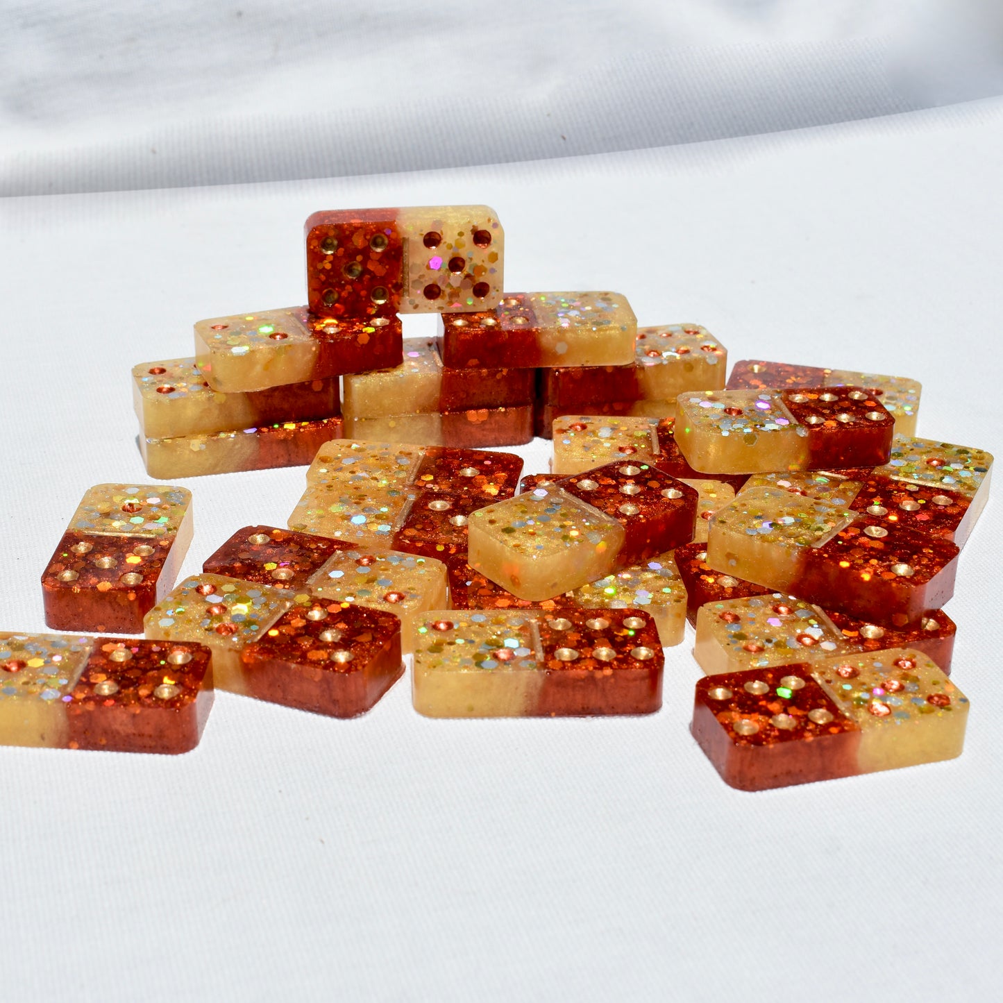 Fall Resin Dominoes Set • Personalized Domino Gift Set • Made-to-Order Dominoes Gift