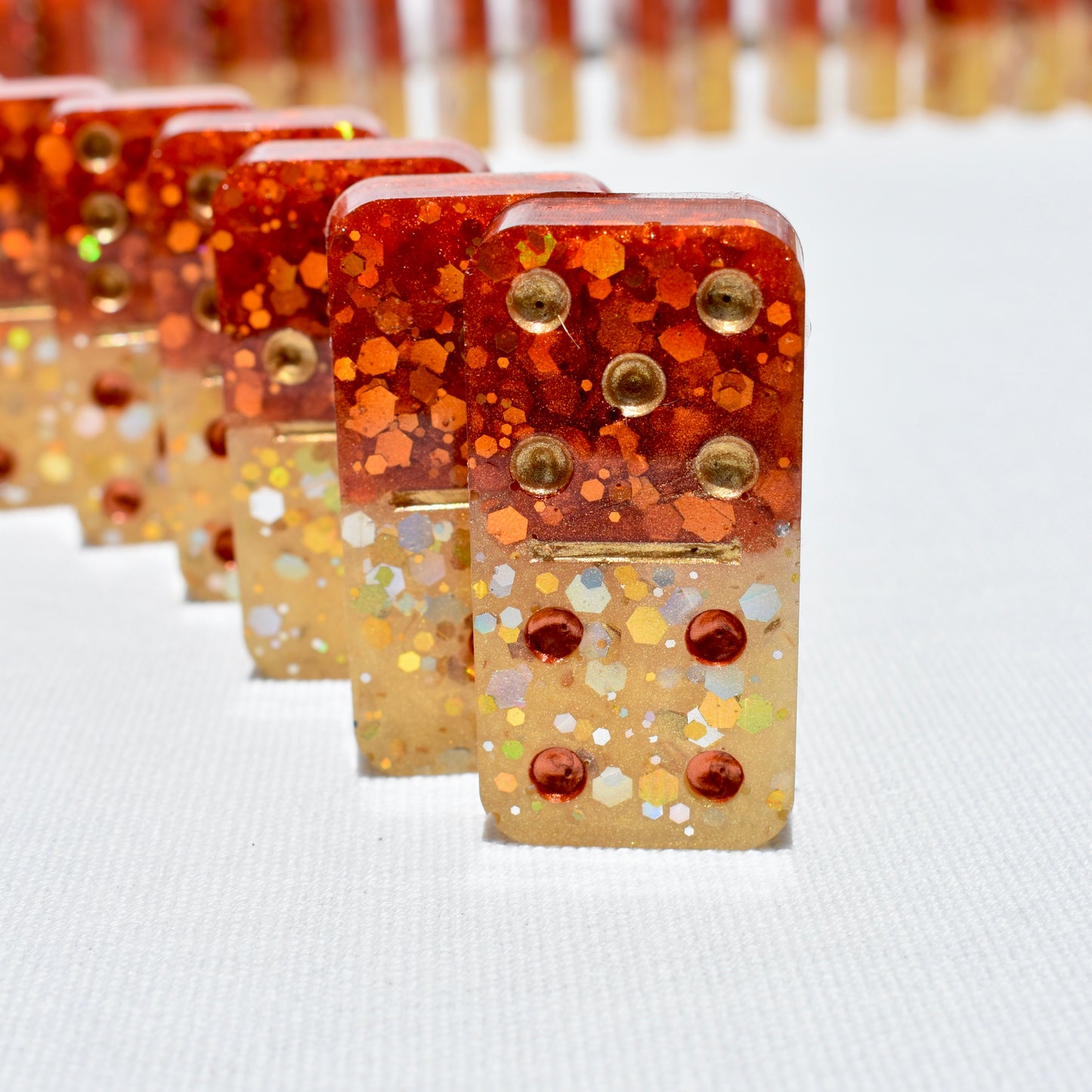Fall Resin Dominoes Set • Personalized Domino Gift Set • Made-to-Order Dominoes Gift