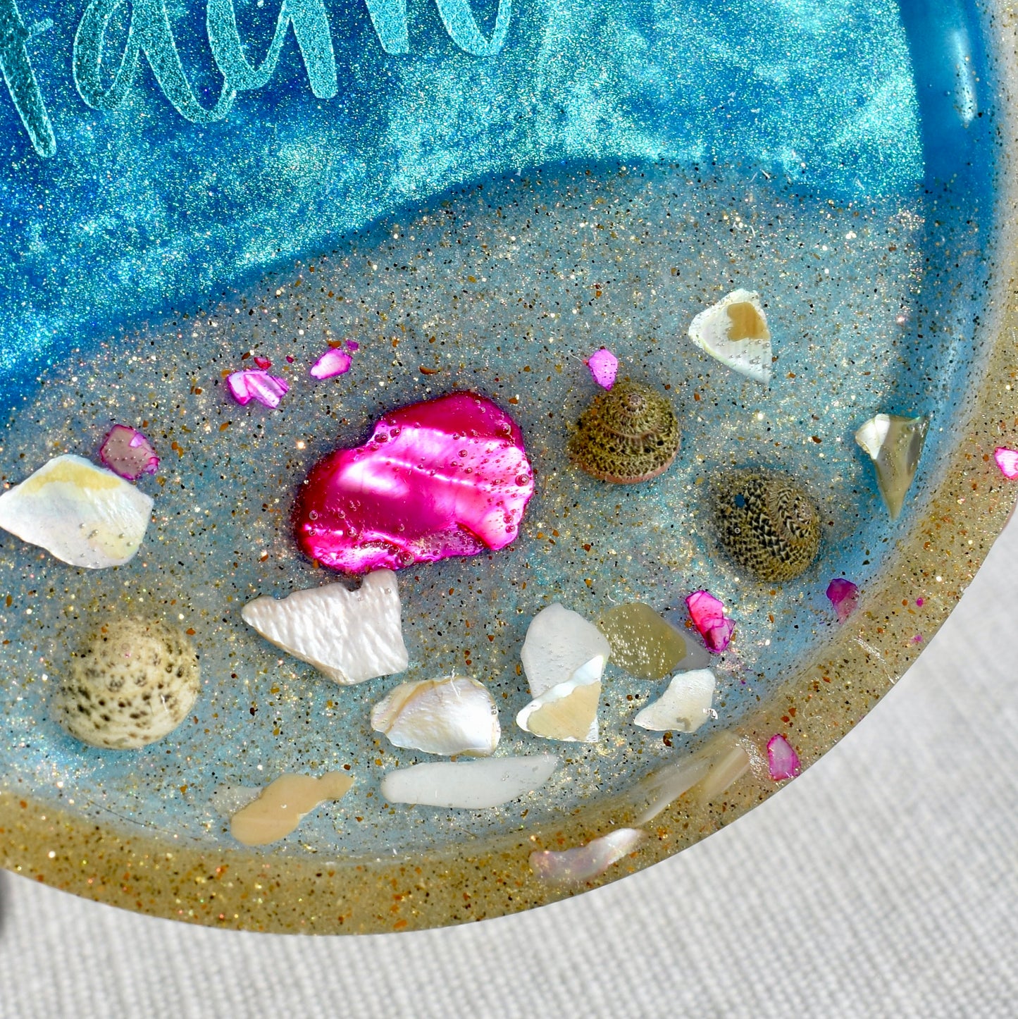 Personalized Beach Themed Charcuterie Board w Coasters • 9-Piece Beach Themed Charcuterie & Coaster Set