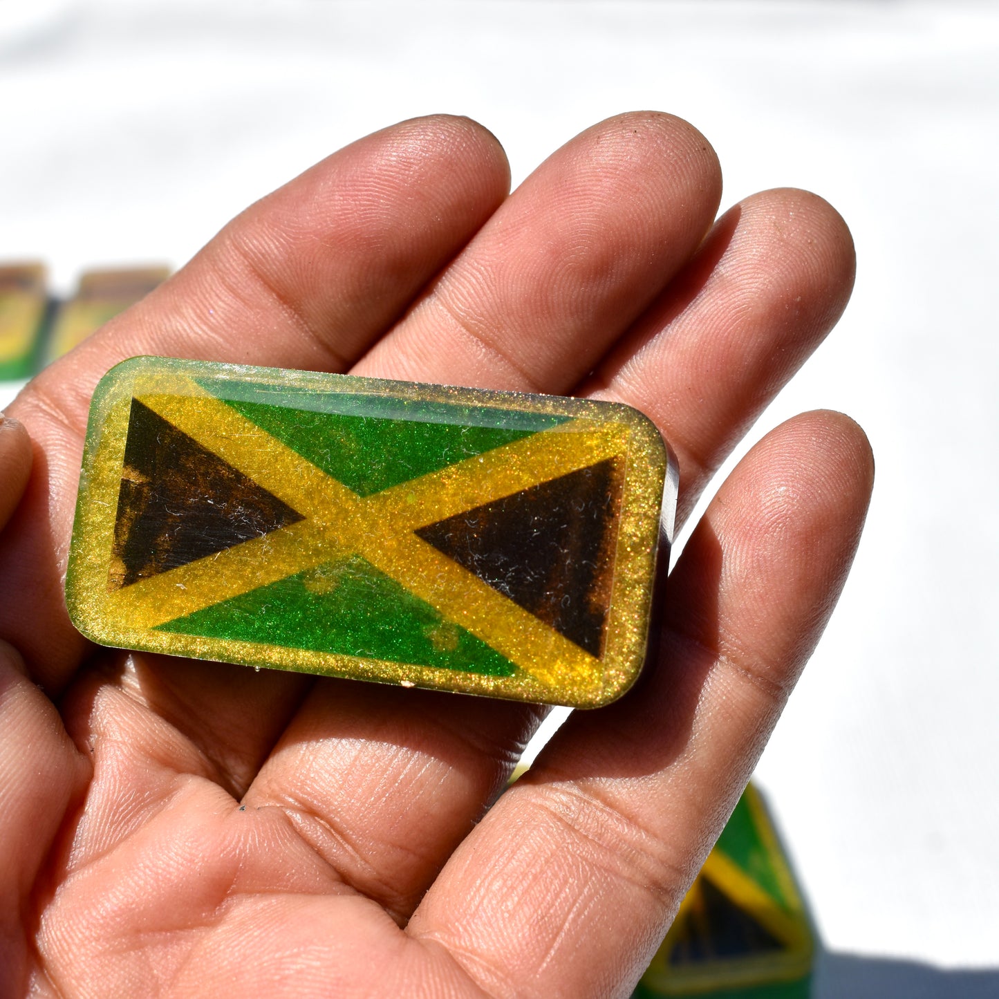 Jamaican Themed Dominoes • Jamaican Flag Dominos • Double Six Dominos Set