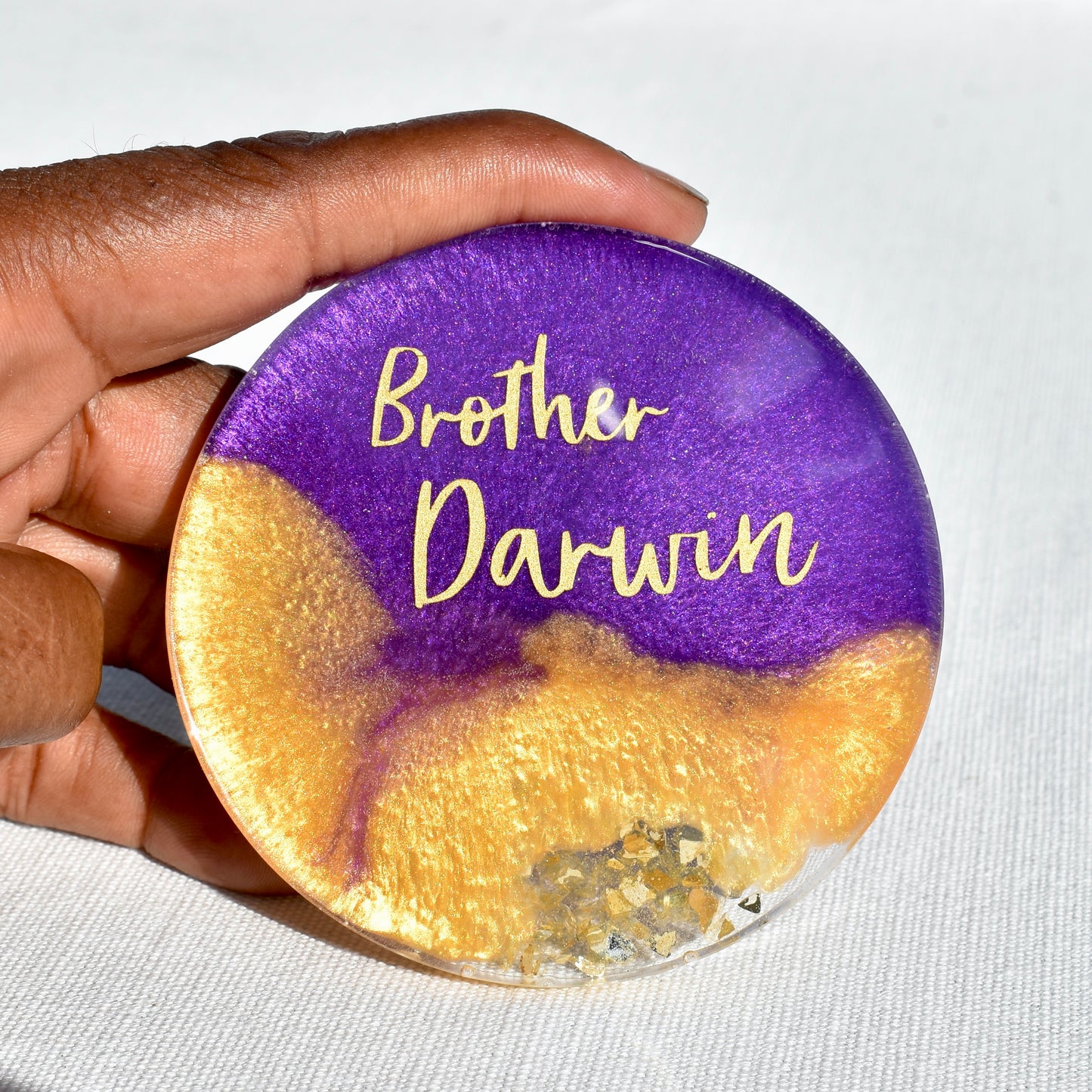 Purple & Gold Coasters with Holder - Fraternity Coaster Set