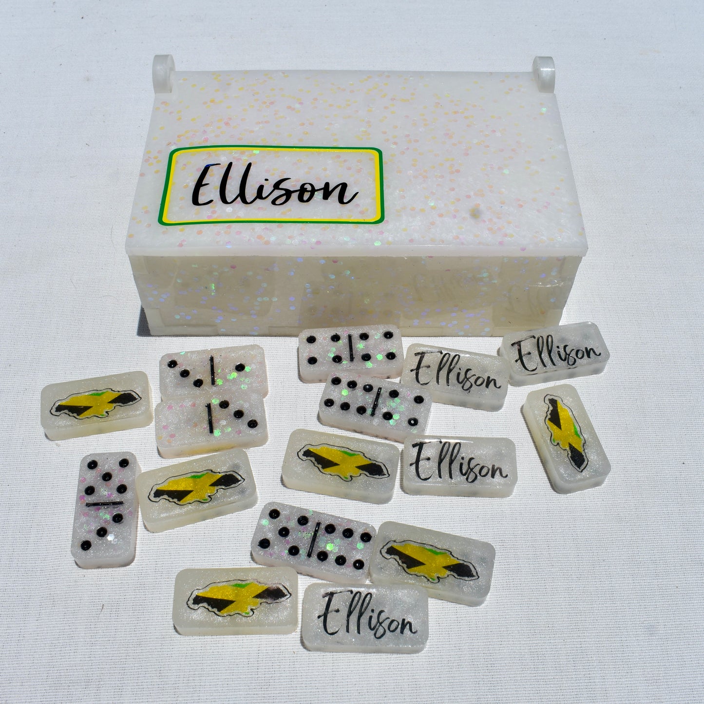 Personalized Domino Gift Set • Custom Resin Dominoes Set
