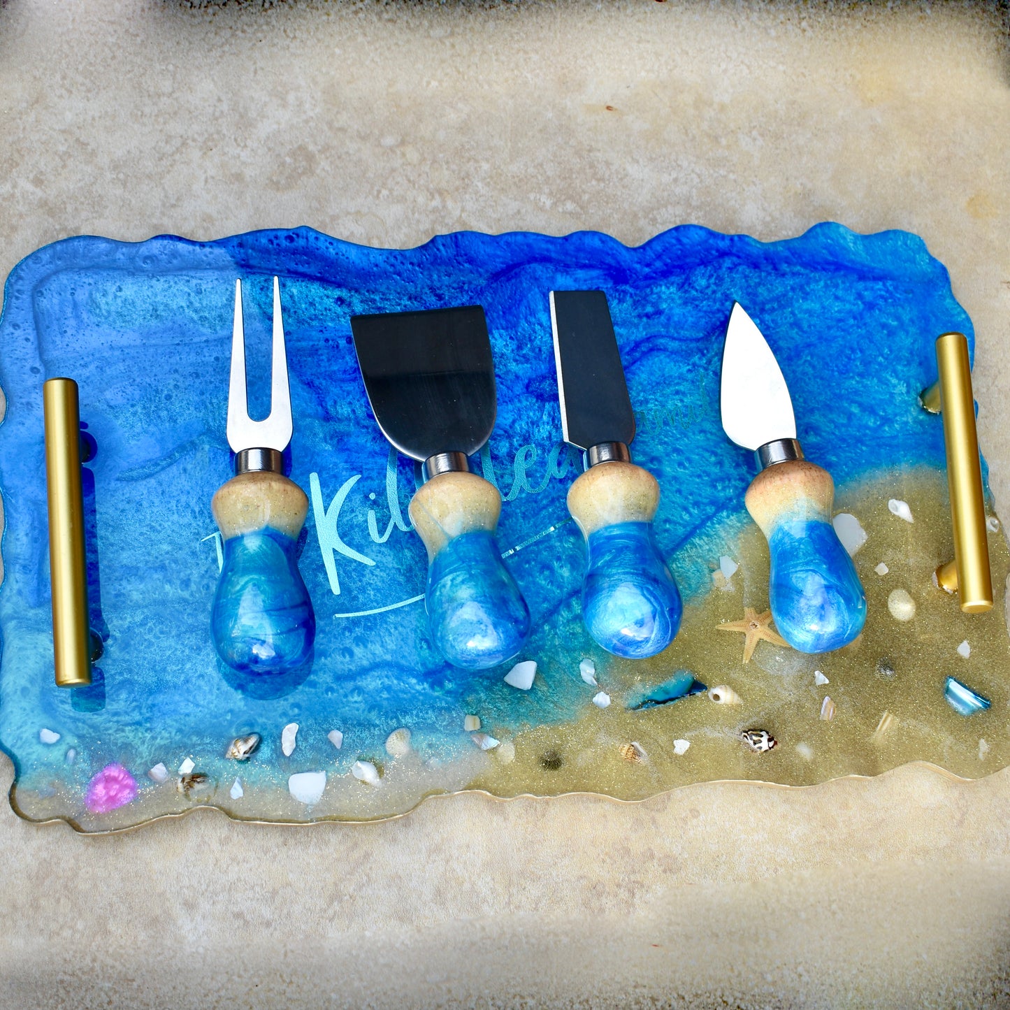 4-Piece Gourmet Cheese Tool Set • 3-Piece Beach Themed Cheese Knife Set • Custom Cheese Tools Set