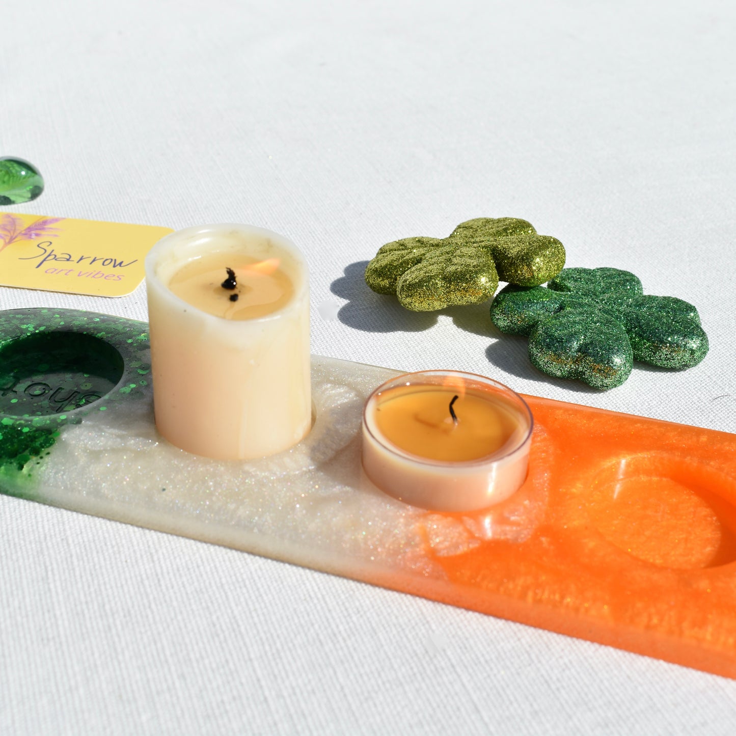 🇮🇪Tri-color Irish Themed Shot Glass Paddle - Green • White • Orange Shot Glass