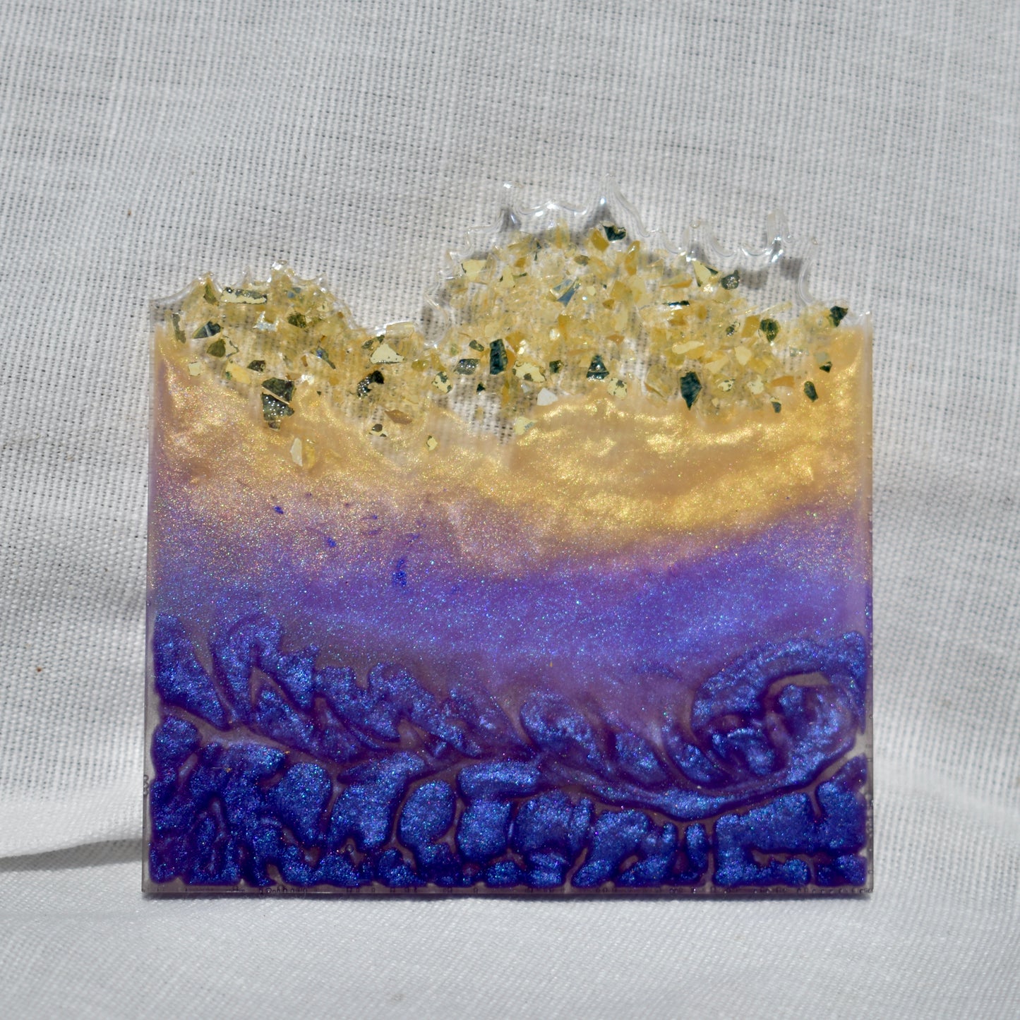 Elegant Wave Edge Resin Coasters • Holiday Coaster Set
