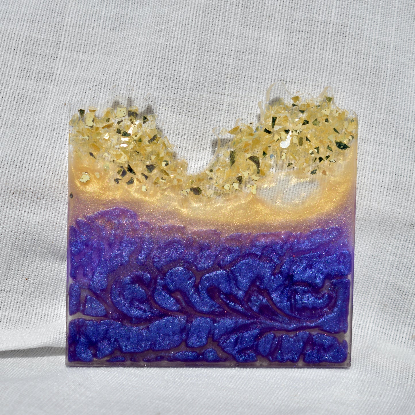Elegant Wave Edge Resin Coasters • Holiday Coaster Set