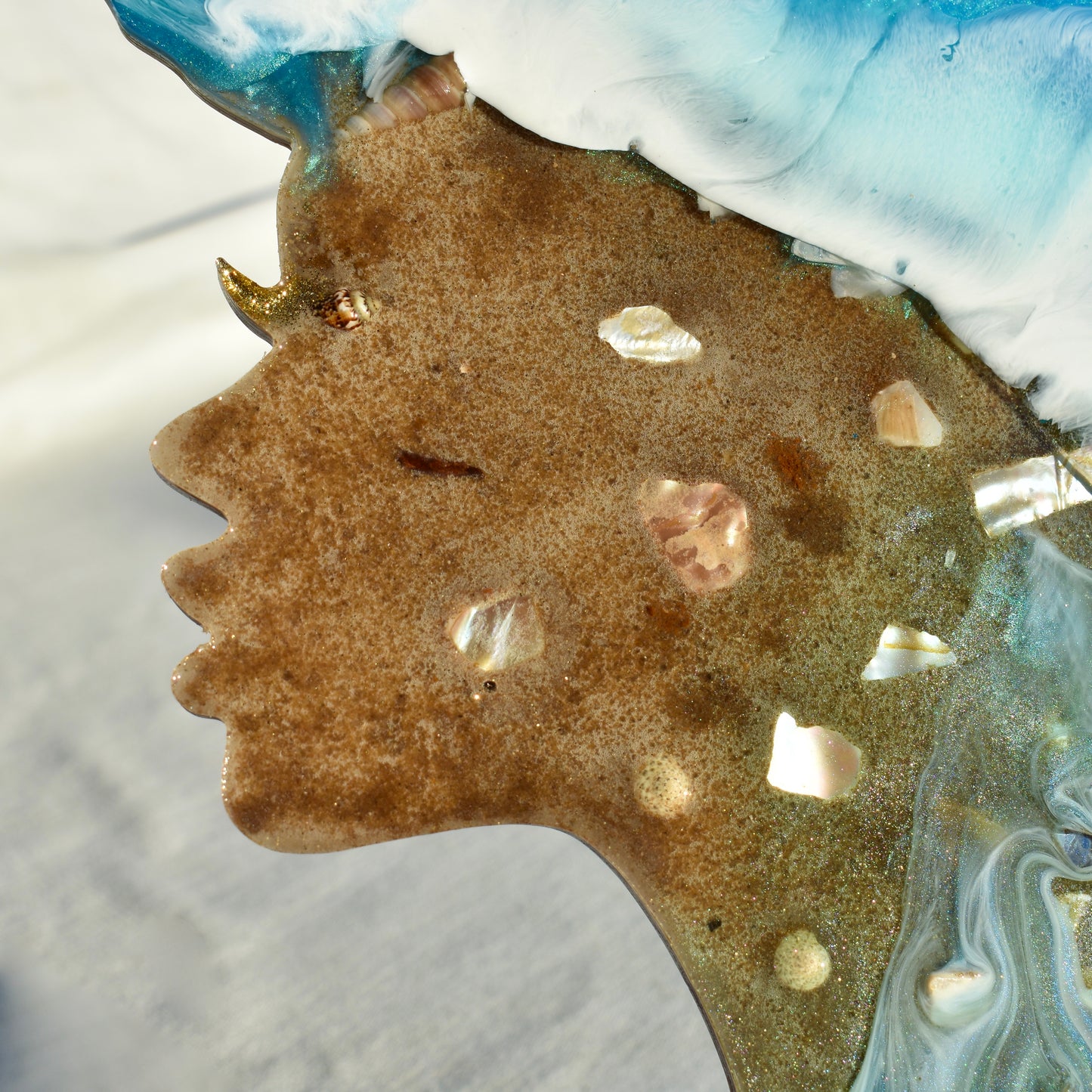 Beach Themed Afro Lady Wall Art • Home/Office Décor