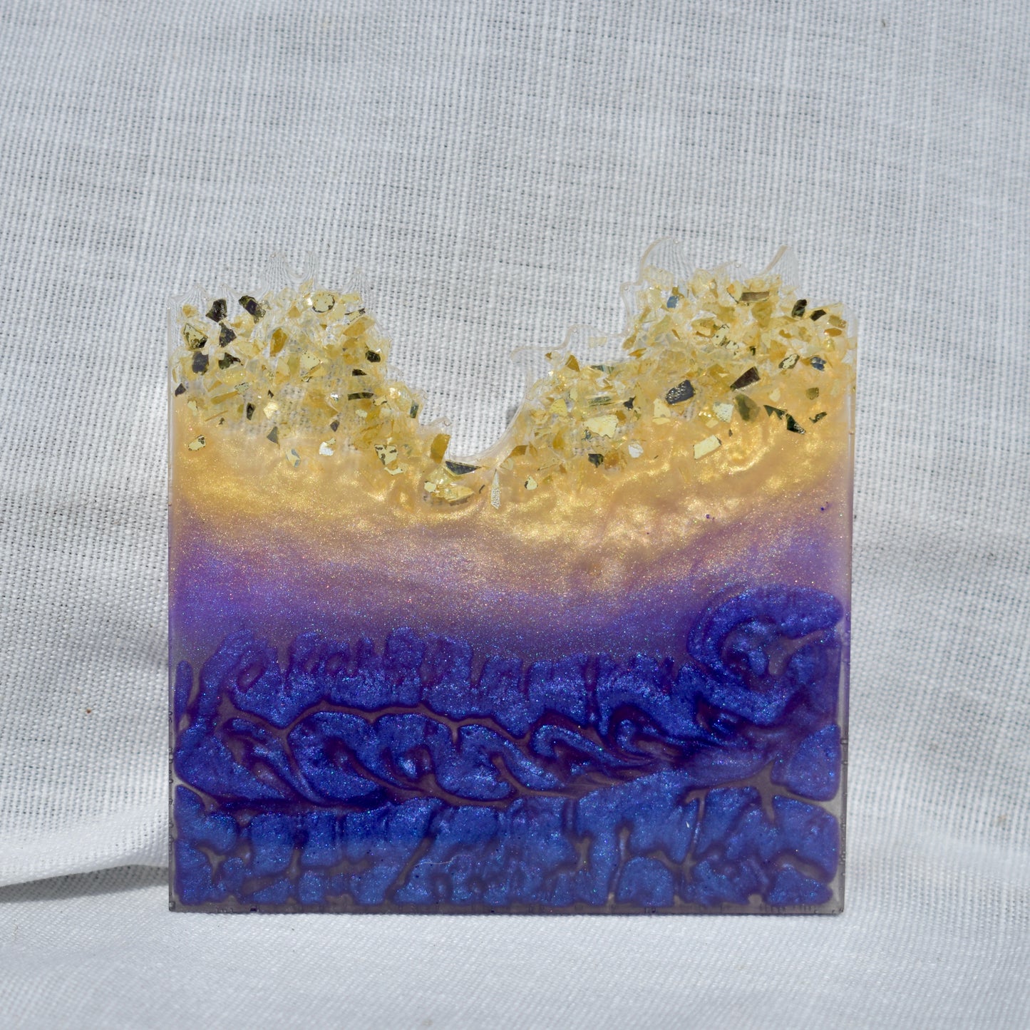 Elegant Wave Edge Resin Coasters • Holiday Coaster Set