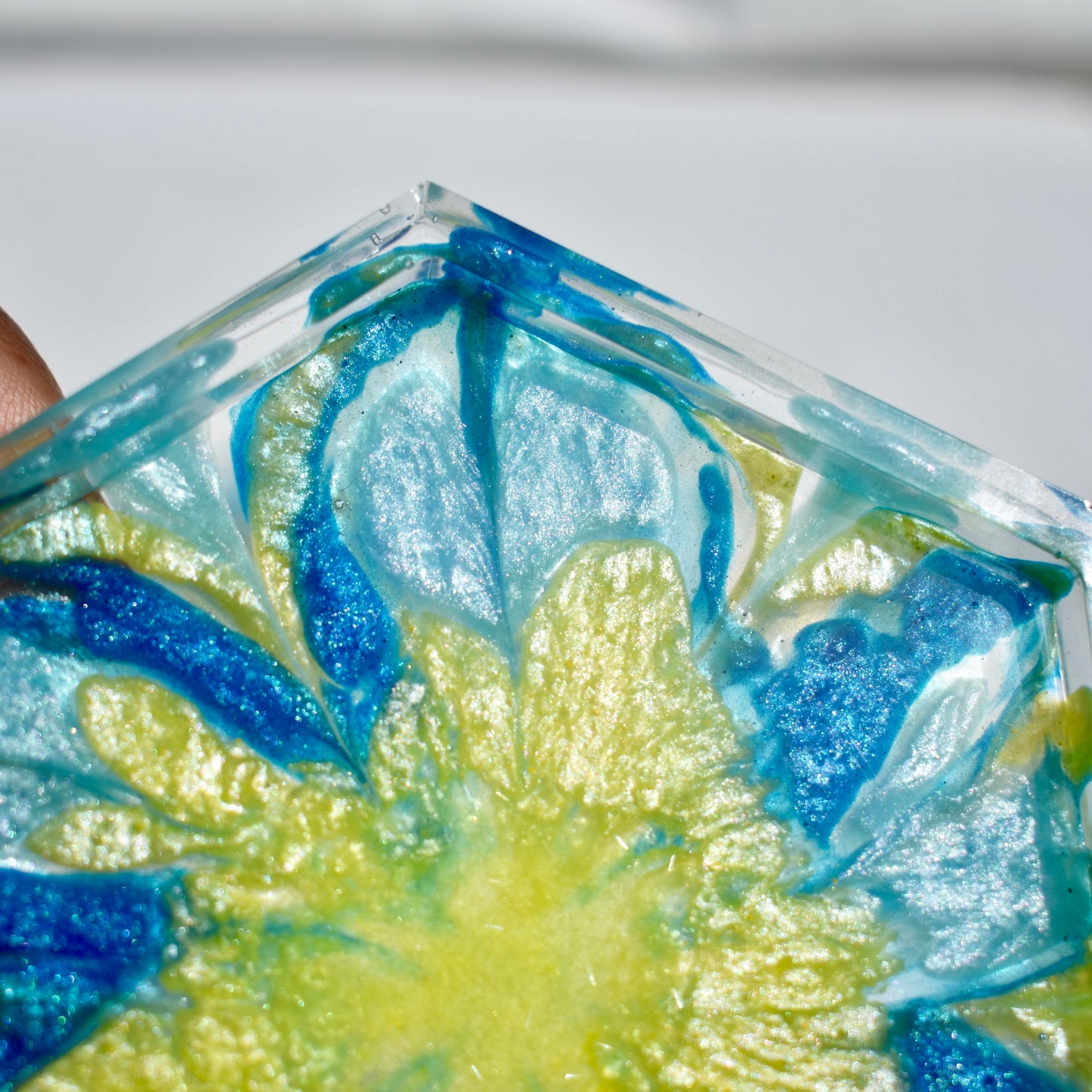 4 Blue Flower Coasters • 4 Blue 3D Coasters • Flower Lover Coasters