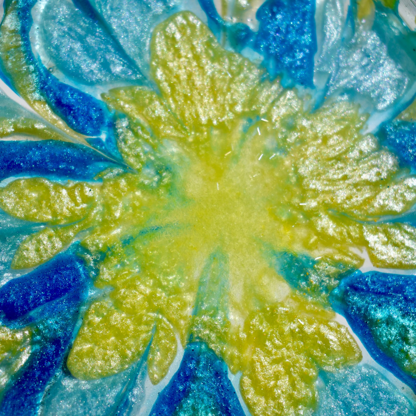 4 Blue Flower Coasters • 4 Blue 3D Coasters • Flower Lover Coasters