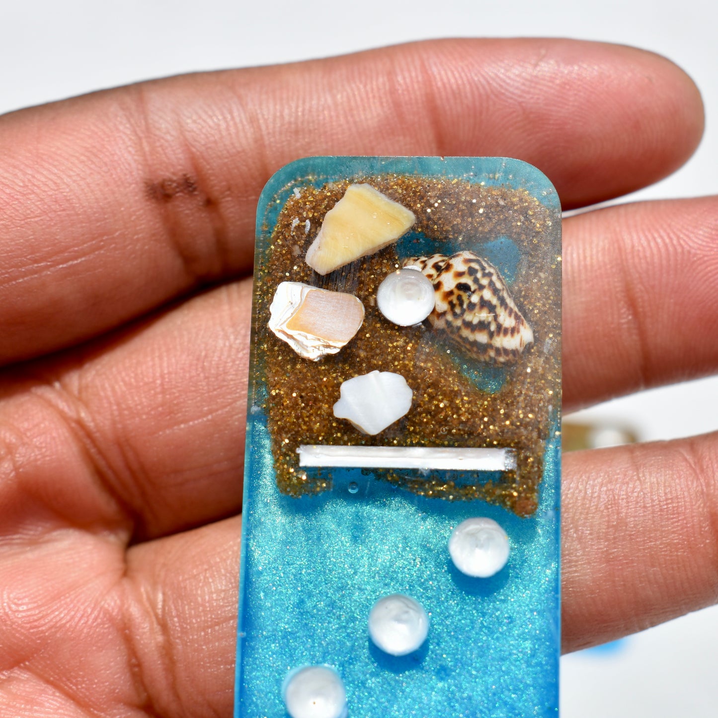 Beach Themed Domino Set • Ocean Dominoes Set • Tropical Dominoes Set • Double Six 28 Resin Dominoes