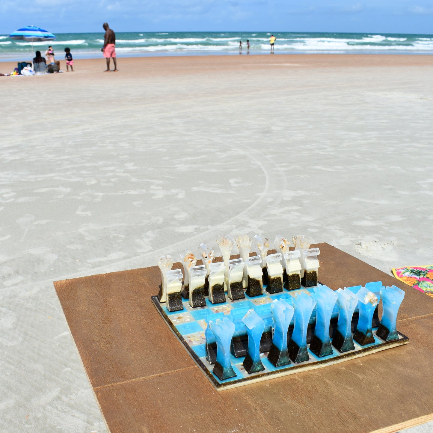 Premium Beach Themed Chess Set • Ocean Chess Set • Seashell Resin Chess Game (full set)