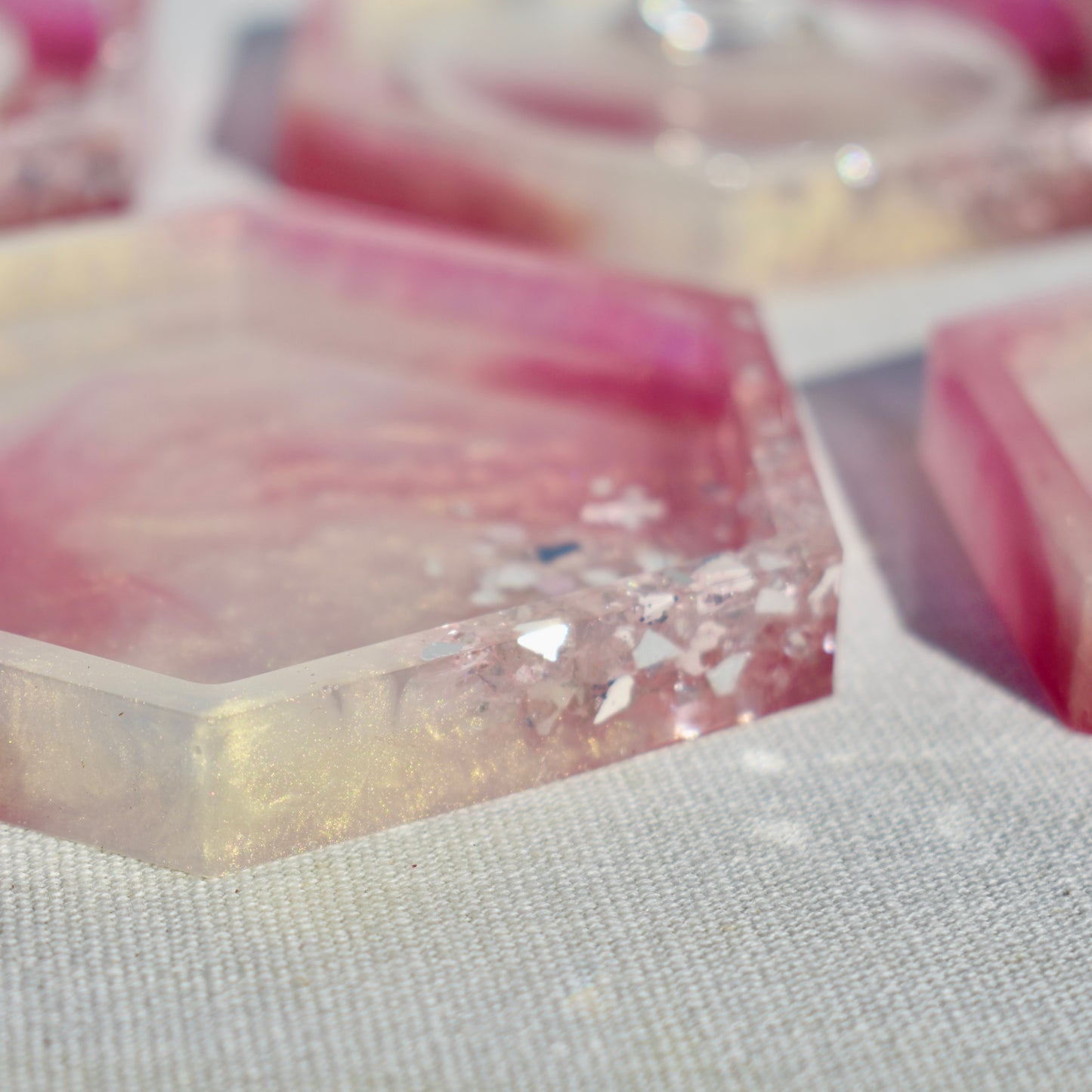 Romantic Rose Quartz Coasters & Snack Board Set