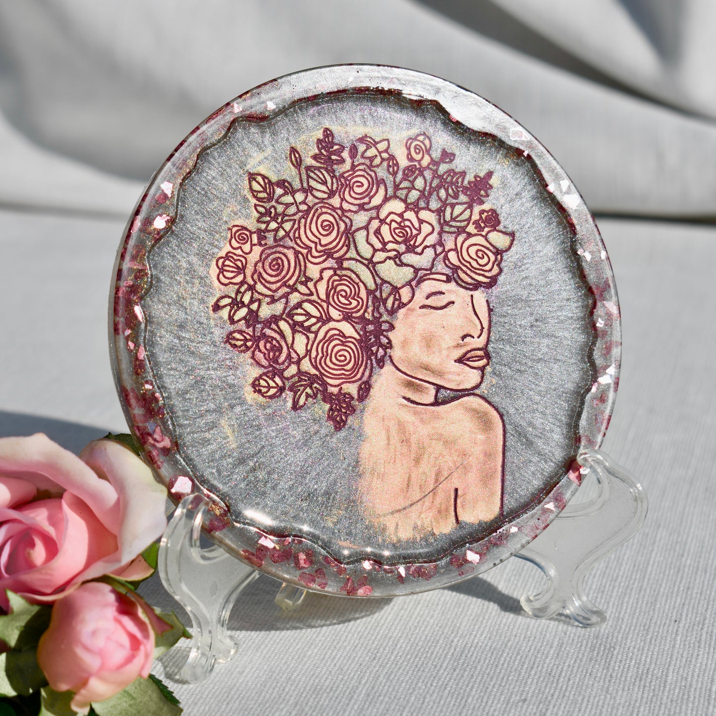 Female Floral Line Art Coasters • Women’s History Month Coasters • Shero Coasters (Asst. Colors)