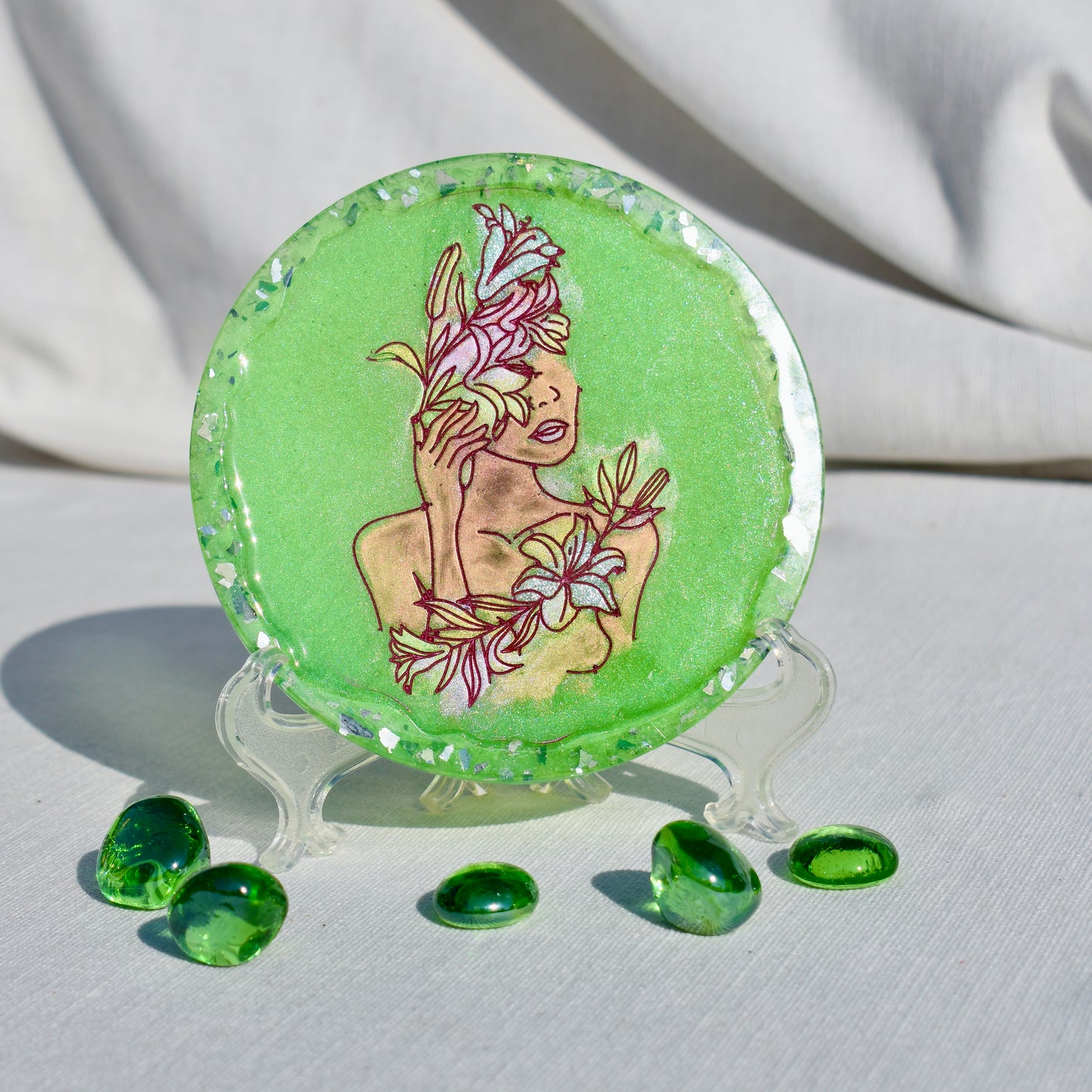 Female Floral Line Art Coasters • Women’s History Month Coasters • Shero Coasters (Asst. Colors)